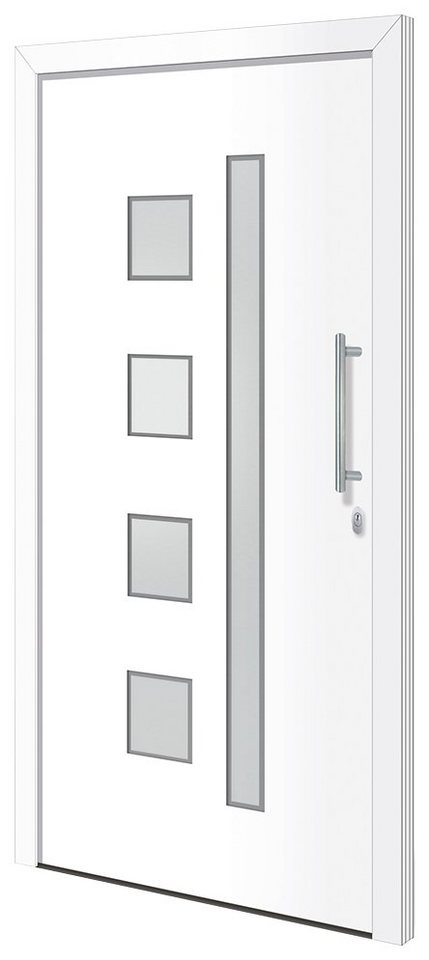 RORO Türen & Fenster Haustür Otto 12, BxH: 110x210 cm, weiß, ohne Griff,  inklusive Türrahmen