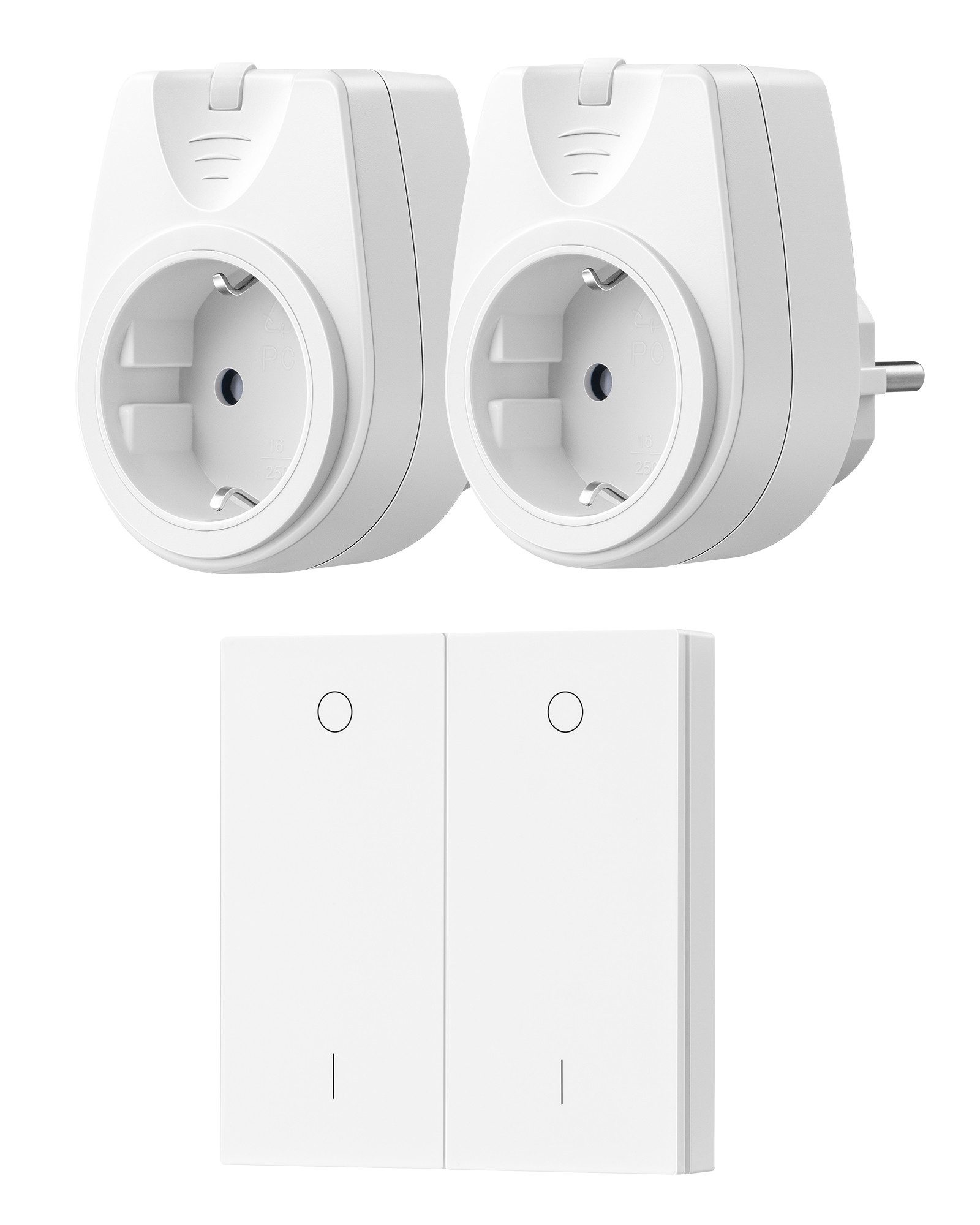 DEWENWILS Funksteckdose mit Fernbedienung, max. 3500 W, 2-St., Erweiterbarer Lichtschalter für Feiertagsdeko