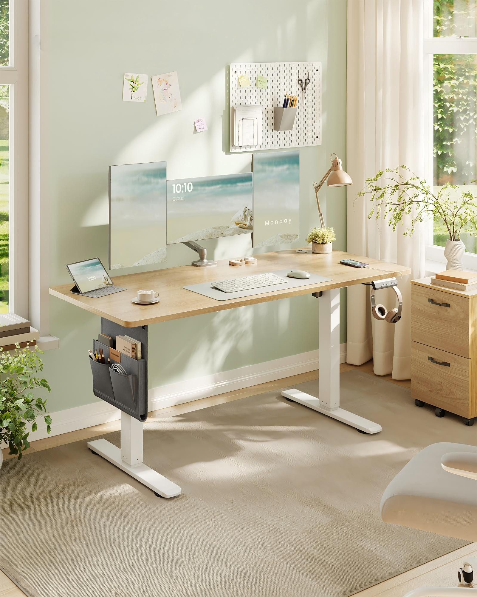 SONGMICS Schreibtisch Höhenverstellbarer elektrisch, 120/140/160/180 cm, US günstig online kaufen