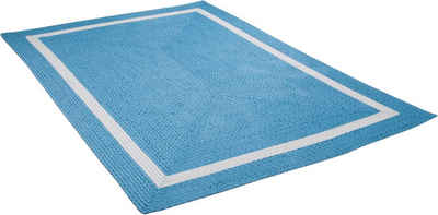 Teppich Benito, Gino Falcone, rechteckig, Höhe: 6 mm, Flachgewebe, Uni Farben, mit Bordüre, In- und Outdoor geeignet