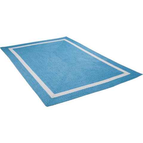 Teppich Benito, Gino Falcone, rechteckig, Höhe: 6 mm, Flachgewebe, Uni Farben, mit Bordüre, In- und Outdoor geeignet