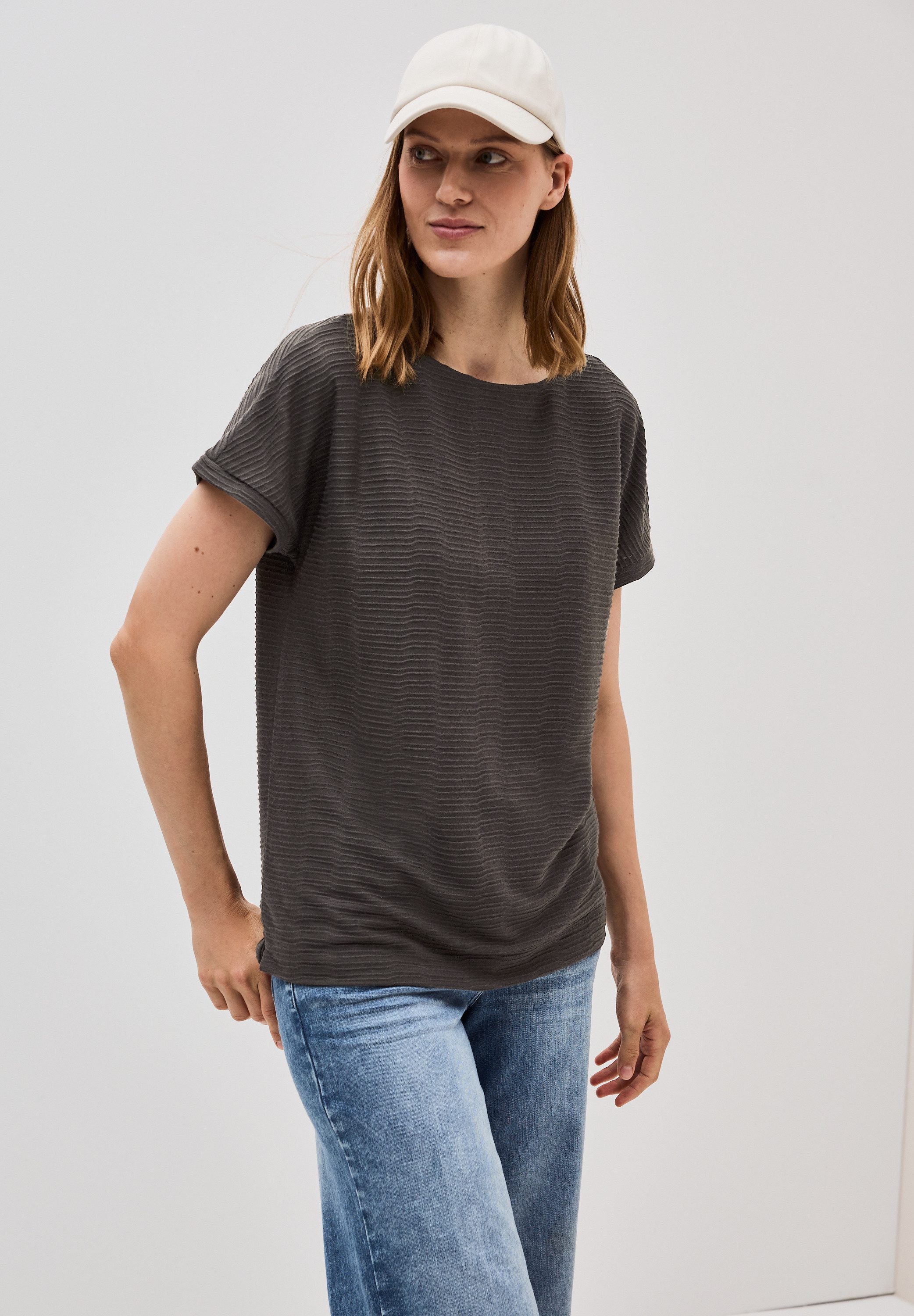 Cecil T-Shirt, aus elastischem Materialmix günstig online kaufen