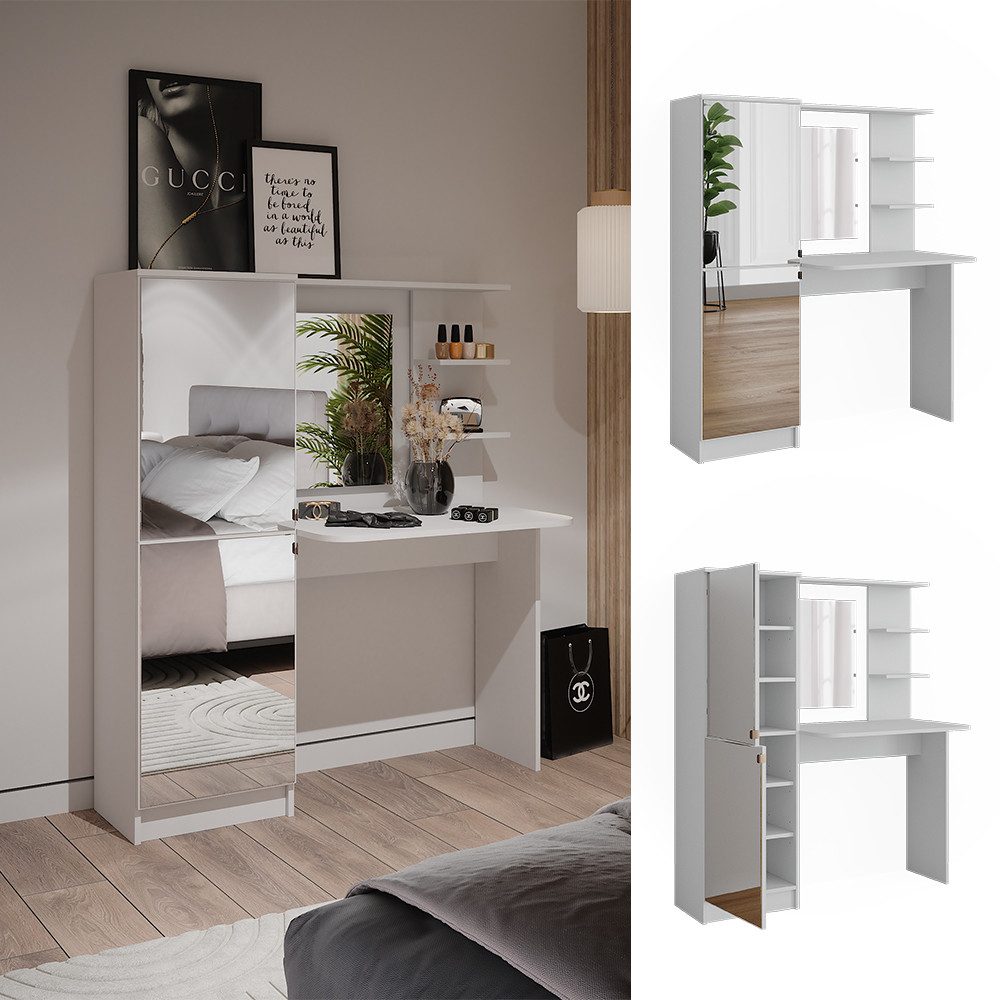 Vicco Schminktisch Jasmin, Weiß, 123 cm günstig online kaufen