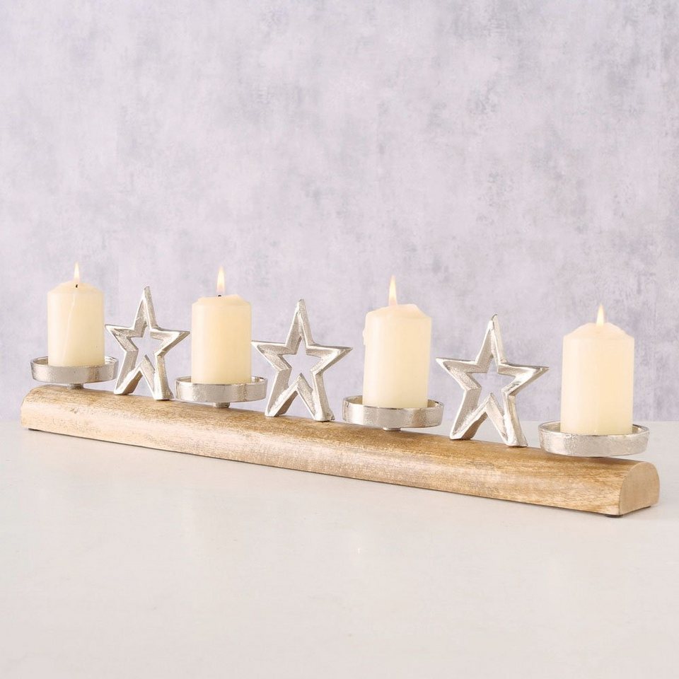 BOLTZE Adventsleuchter Weihnachtsdeko, handgearbeitet, Dekorativer  Kerzenhalter \