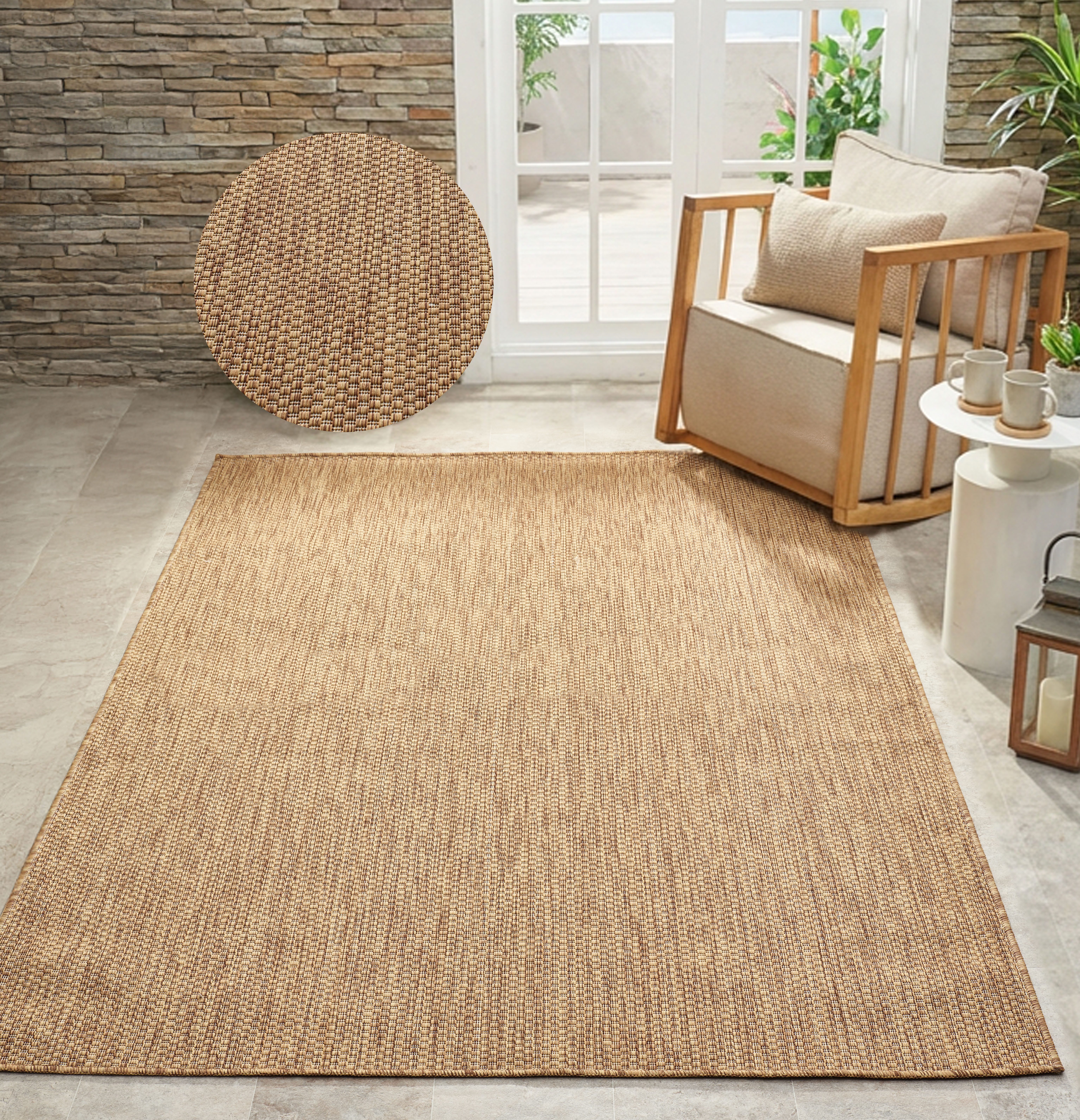 Bruno Banani Teppich Venezia, auch als Läufer, rechteckig, Höhe: 4 mm, In- und Outdoor geeignet, Sisal-Optik, Wetterfest & UV-beständig
