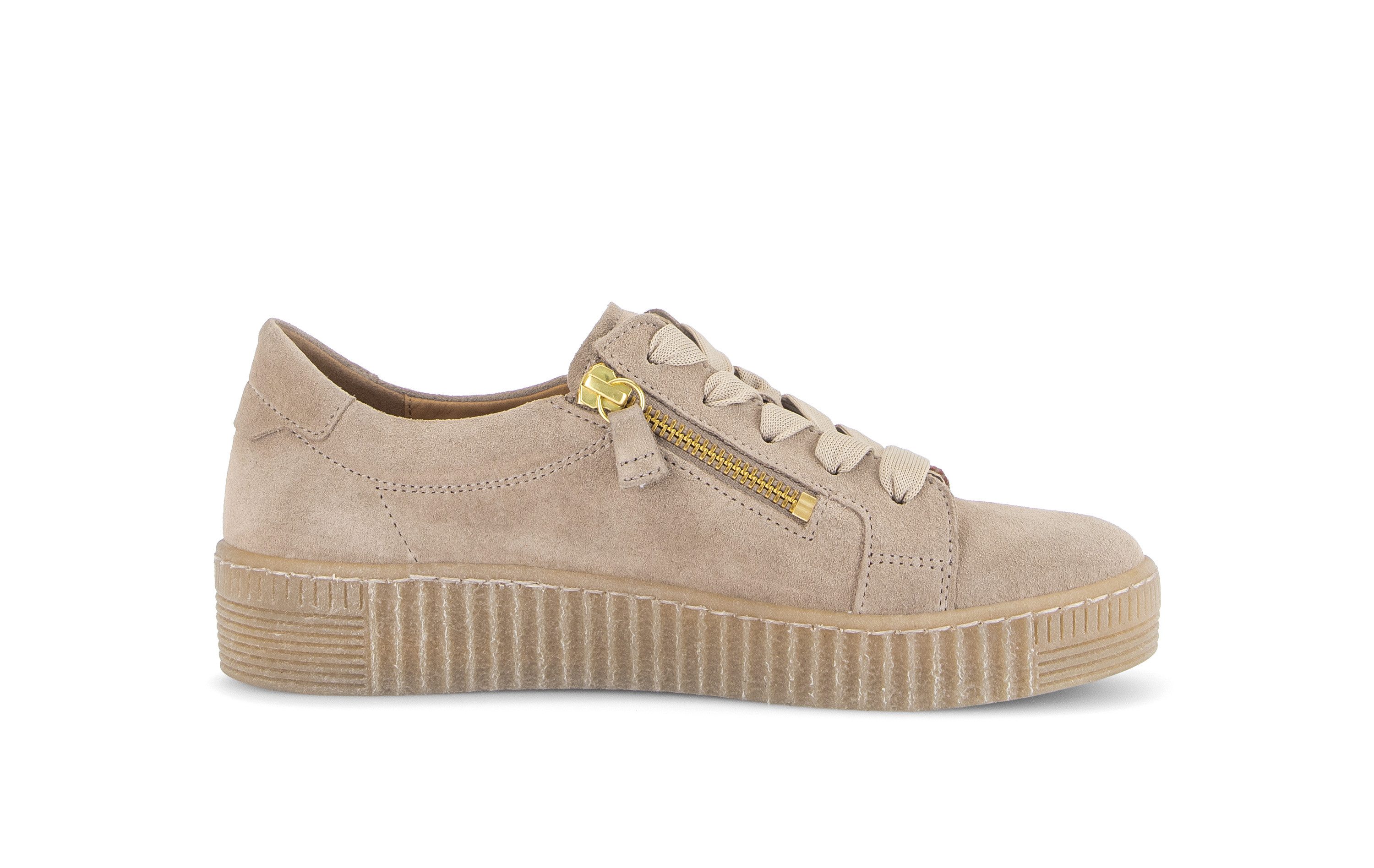 Gabor Plateausneaker Freizeitschuh, Halbschuh, Schnürschuh mit dezentem Fersenbesatz