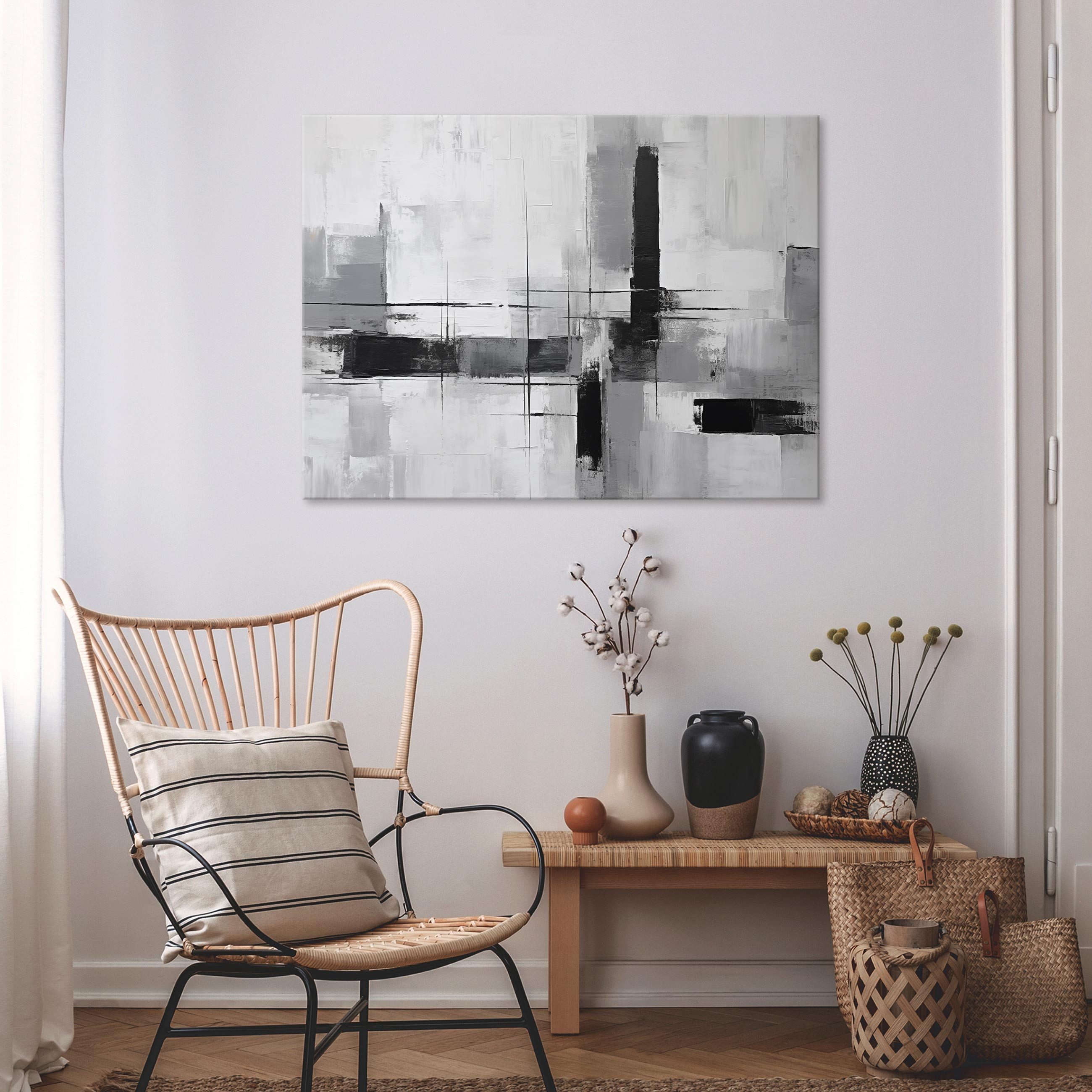 Wallarena Leinwandbild Abstrakt Art Grau Loft günstig online kaufen