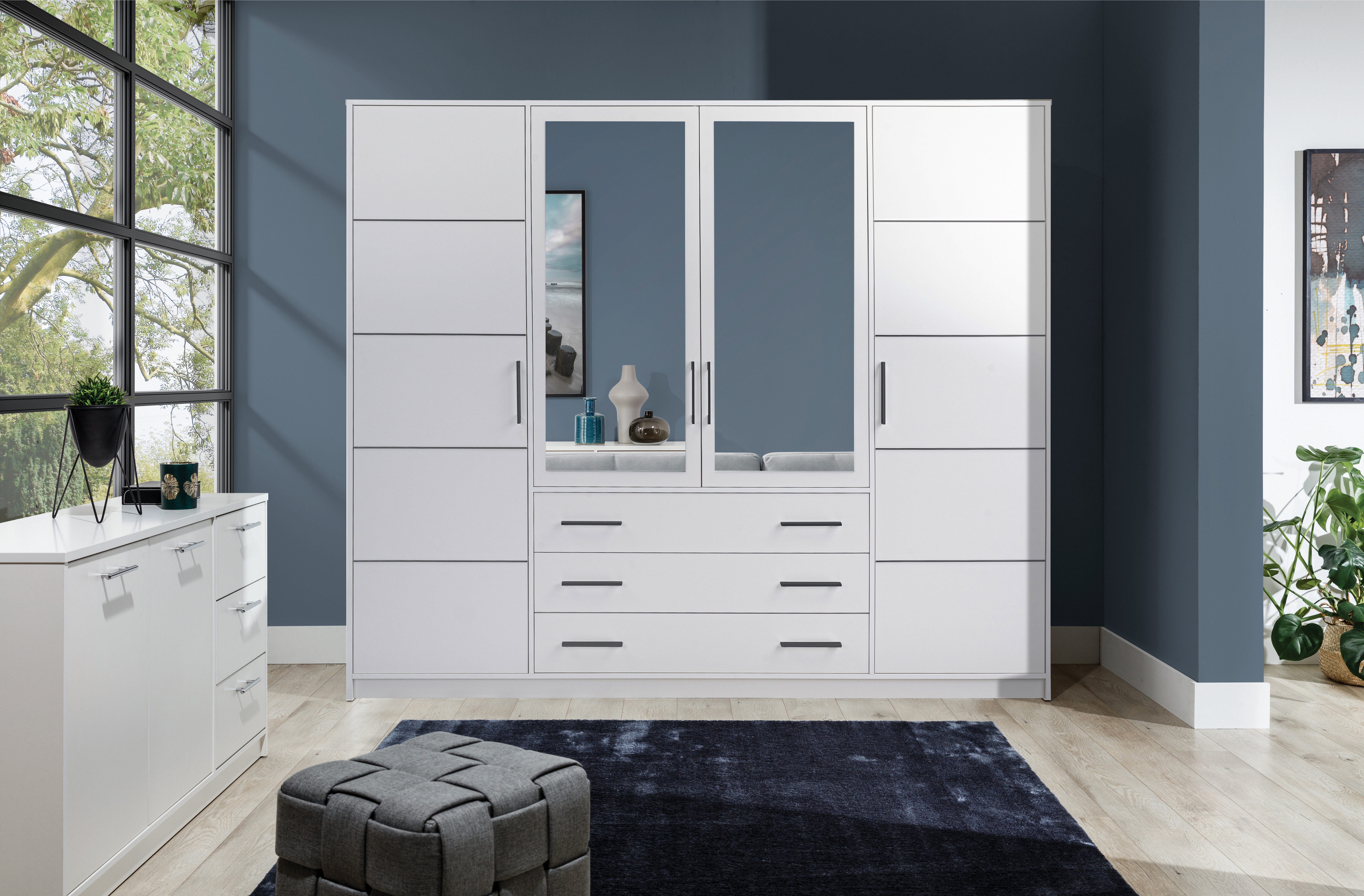 Compleo Kleiderschrank mit 4-türen und 3 günstig online kaufen