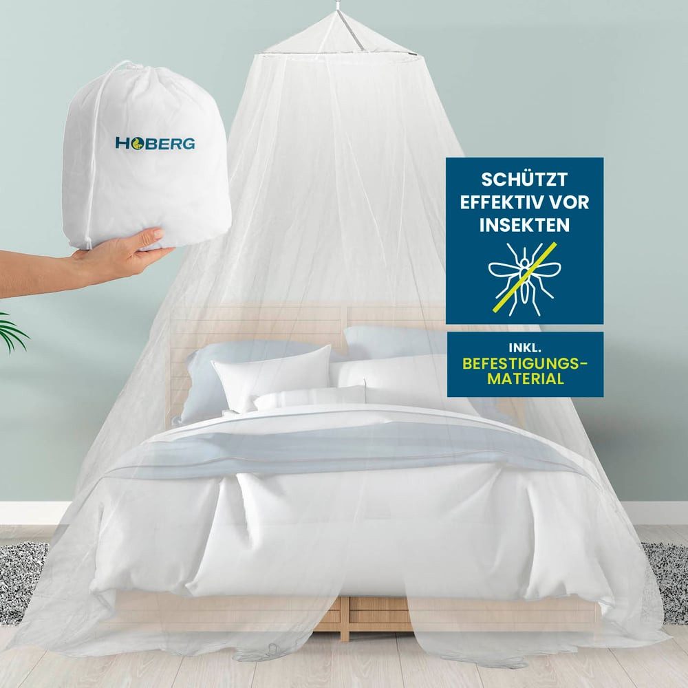 Hoberg Moskitonetz Insekten-Baldachin 60x1200x250cm weiß, Fliegengitter Müc günstig online kaufen