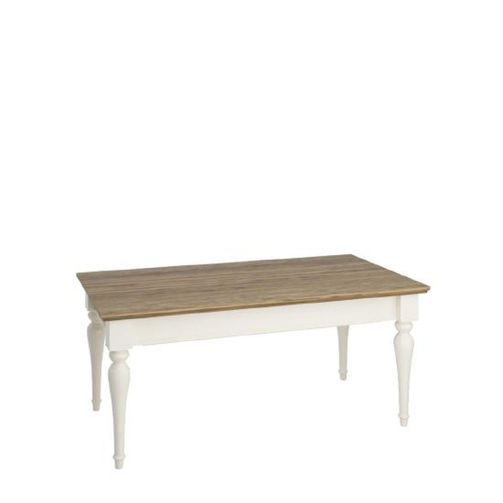 JVmoebel Laptoptisch Holzkaffeetisch mit brauner Oberfläche und weißen Füßen (1-St), Made in Europa