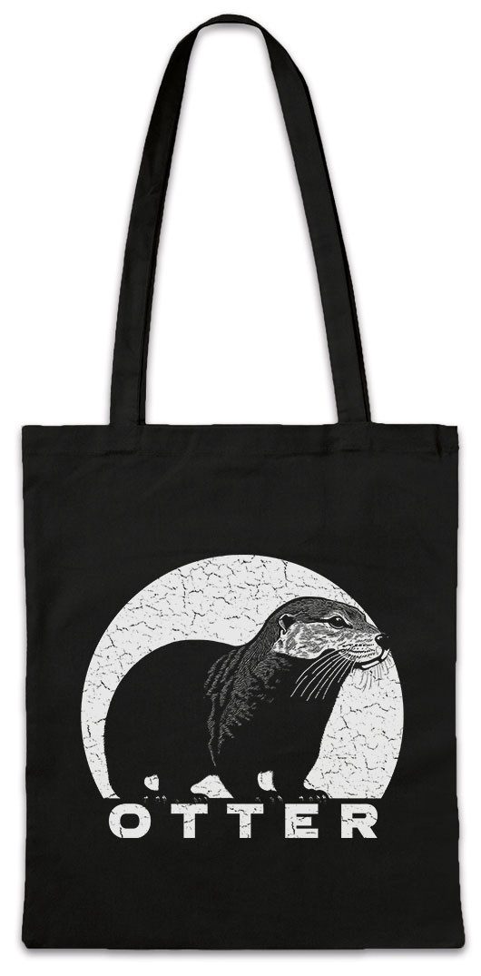 Beuteltasche Otter E Stofftasche Retro Wildlife lontra Nutria Fischotter Seeotter