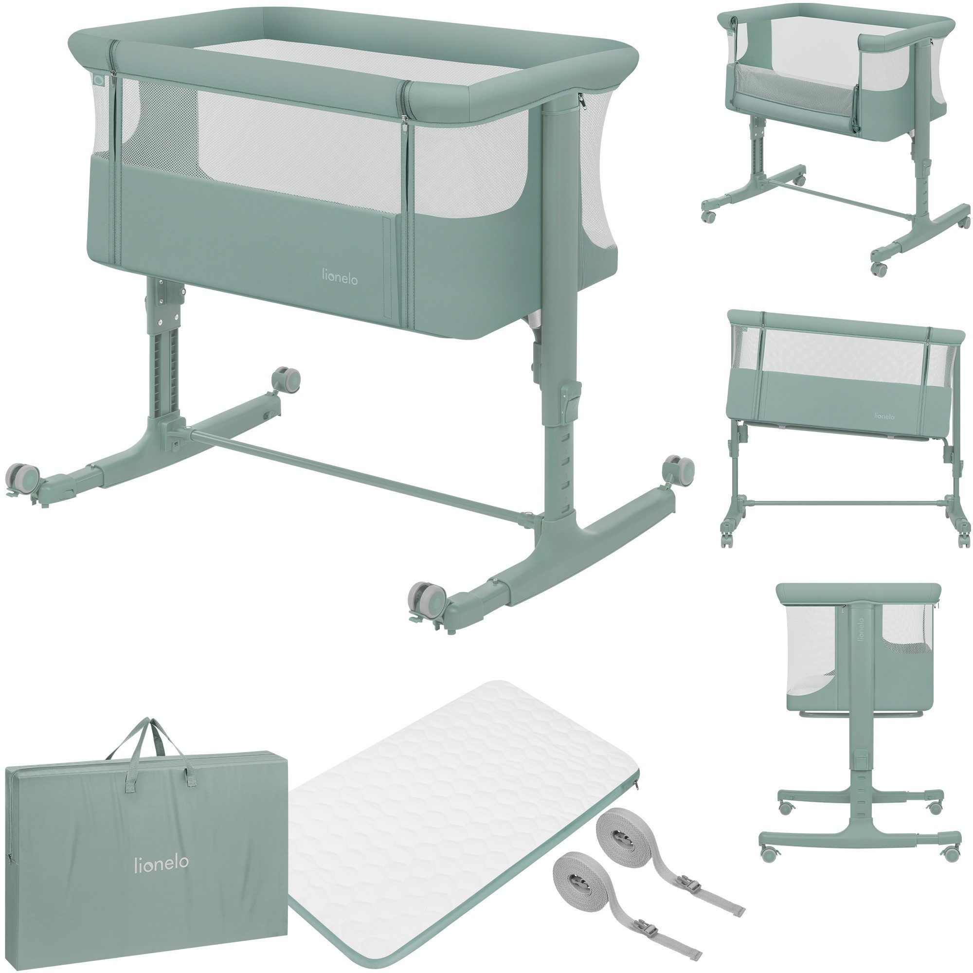 lionelo Baby-Reisebett AURORA, 3-in-1: Beistellbett, Babywiege, freistehend günstig online kaufen