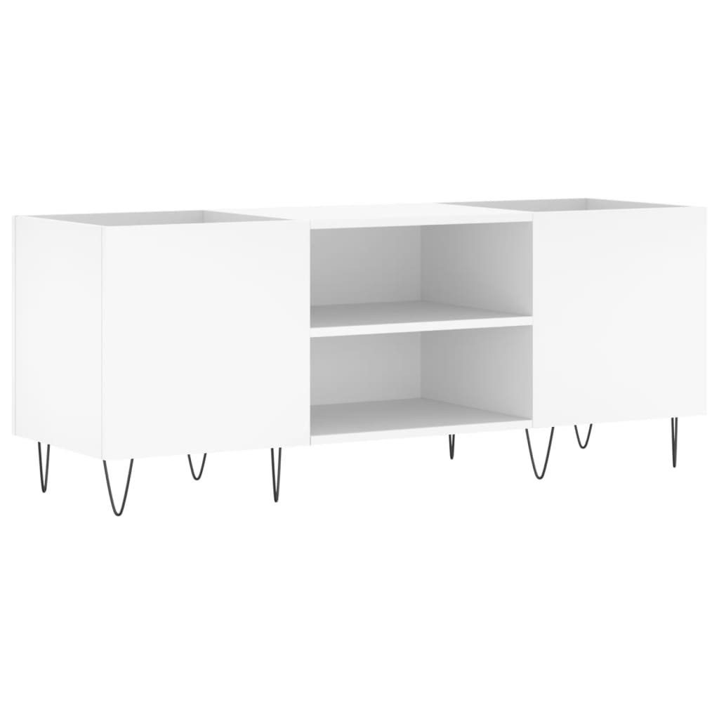 vidaXL Media-Regal Plattenschrank Weiß 121x38x48 cm Holzwerkstoff, 1-tlg.