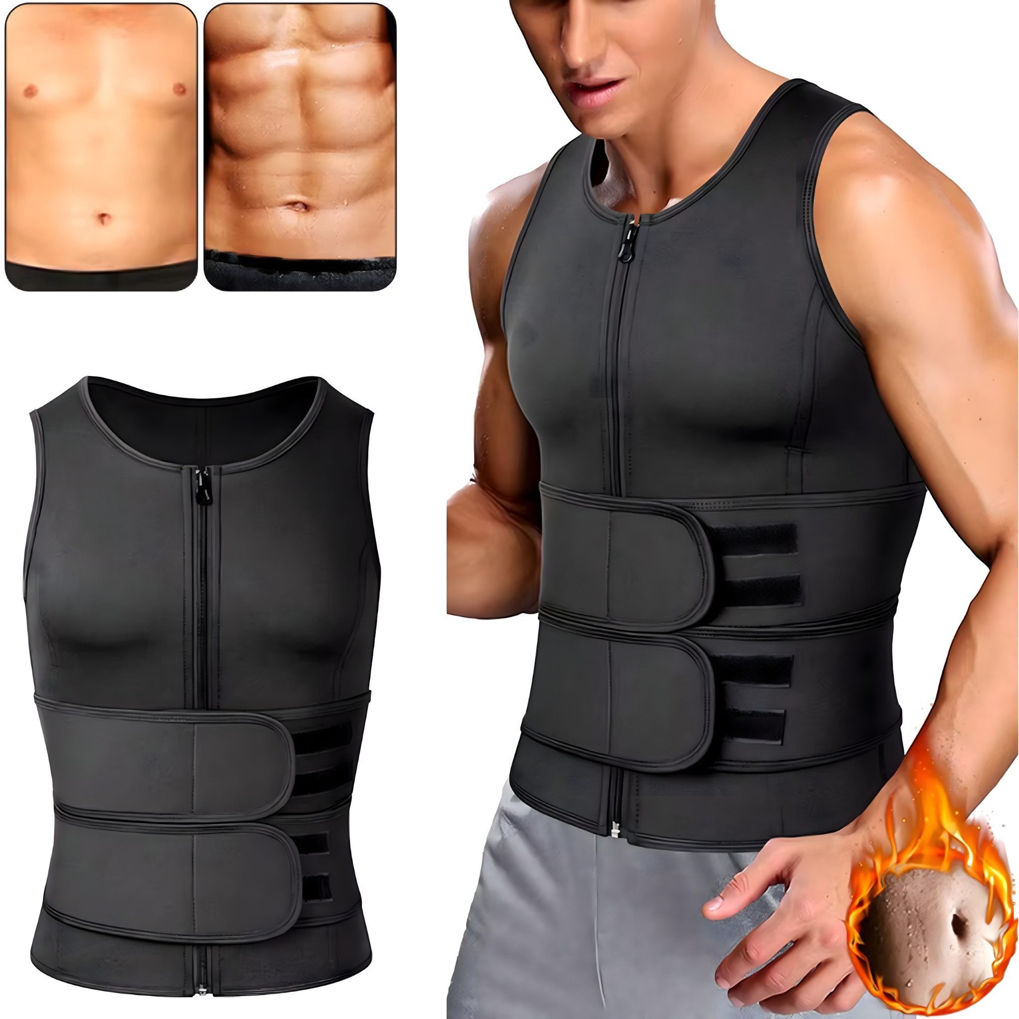 Realb2b Bauchweggürtel Neopren Sauna Fitnessweste Herren Abnehmen Training günstig online kaufen