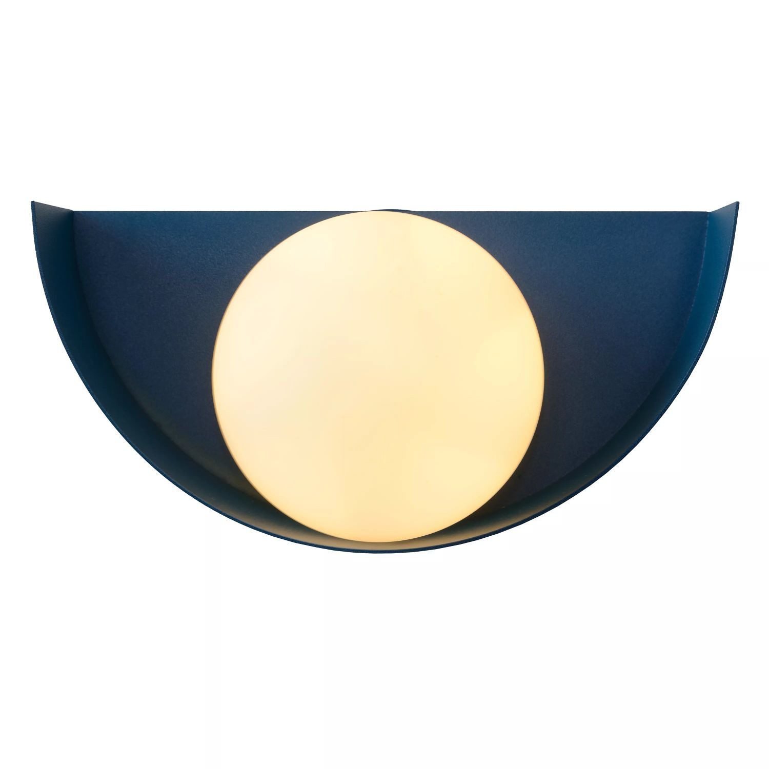 Licht-Erlebnisse Wandleuchte TIREX, ohne Leuchtmittel, Metall Glas G9 B: 12 cm Blau Weiß Kugel Schirm