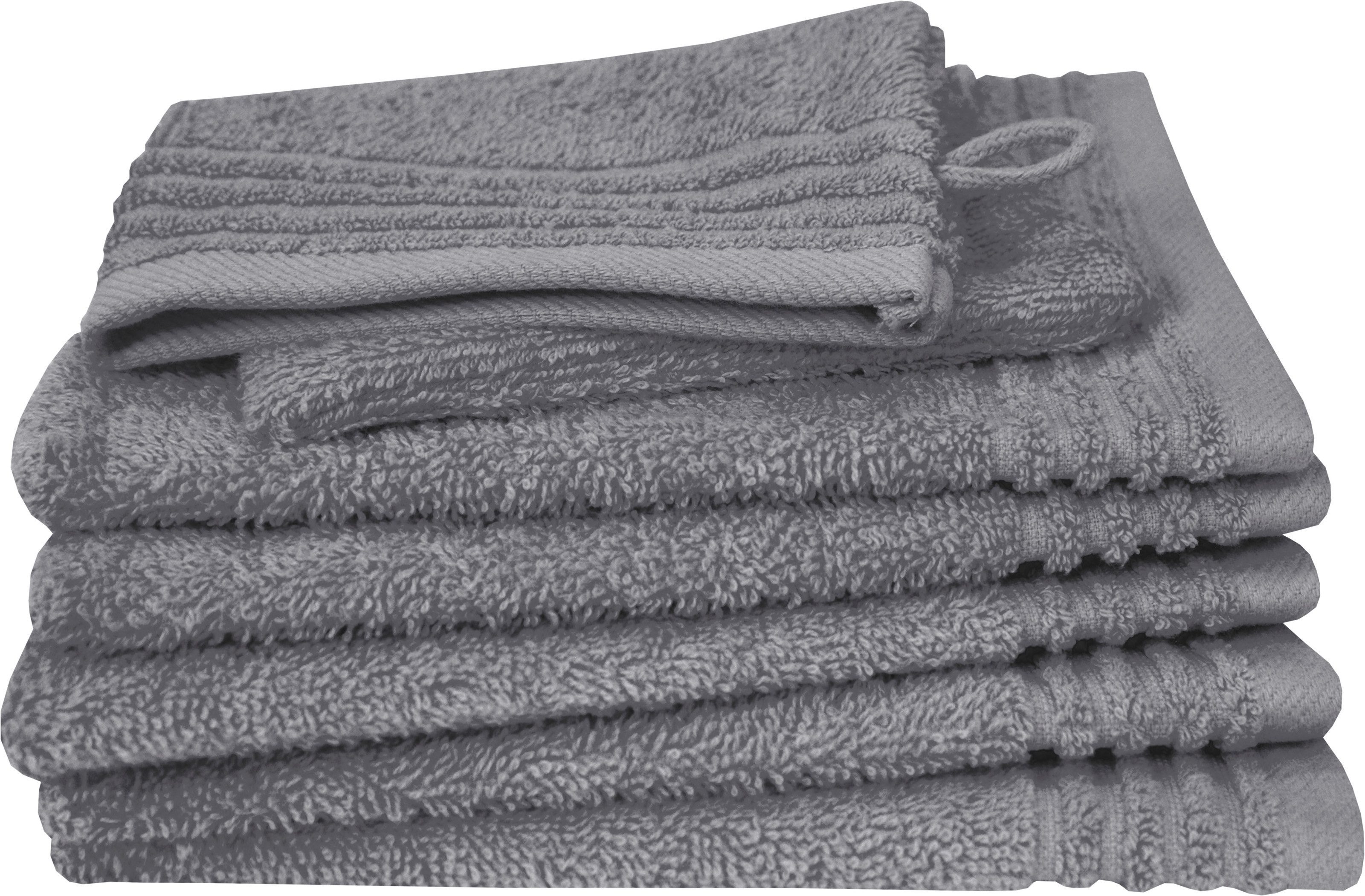 Waschhandschuh Waschhandschuh-Set BRILLANT 6-tlg., Baumwolle, 550 g/m²