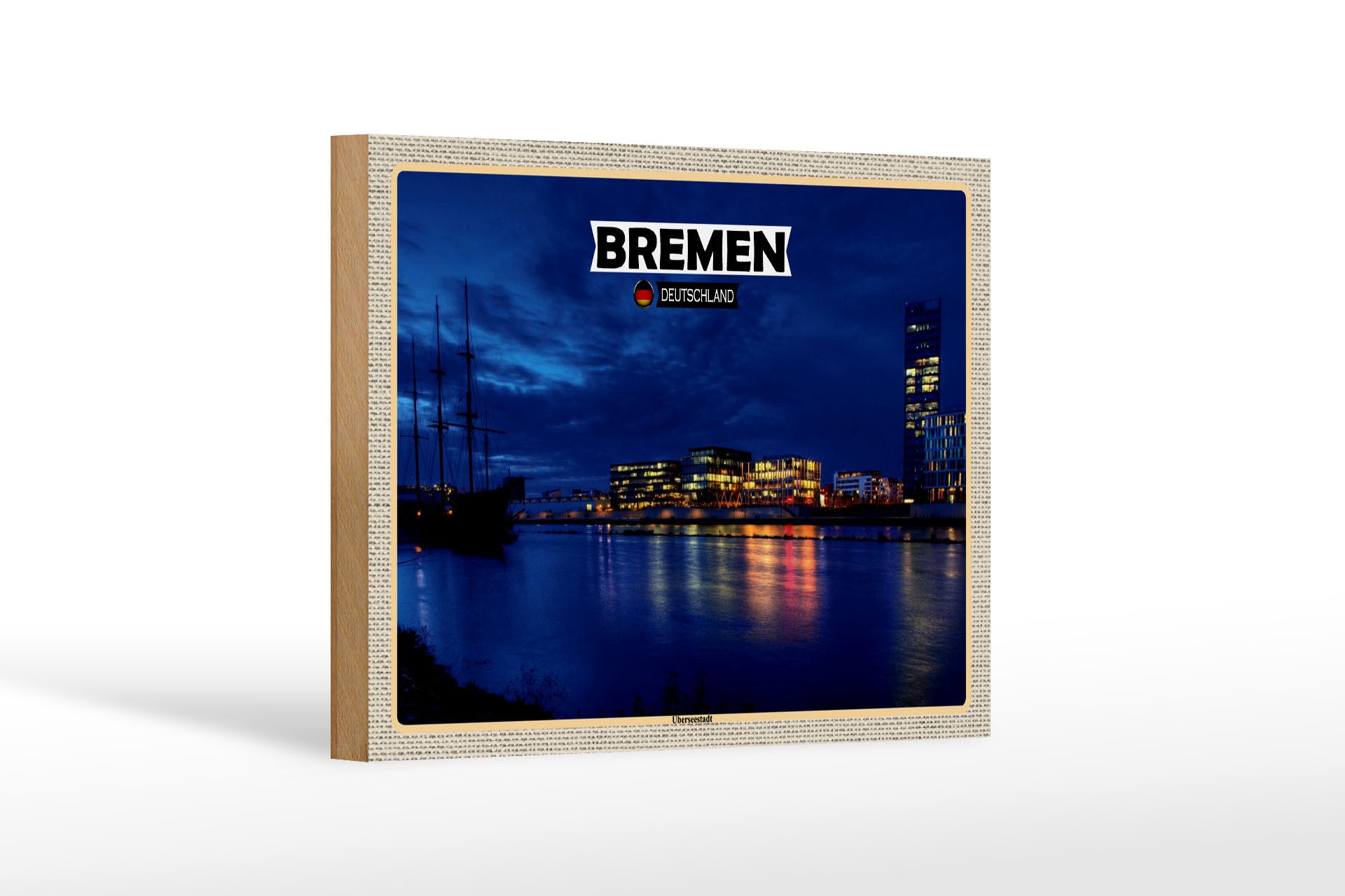Femer GmbH Holzbild Städte Bremen Deutschland Weserstadion 18x12 cm, (1 St), Glatte Holzfaserplatte (MDF), vorn beschichtet