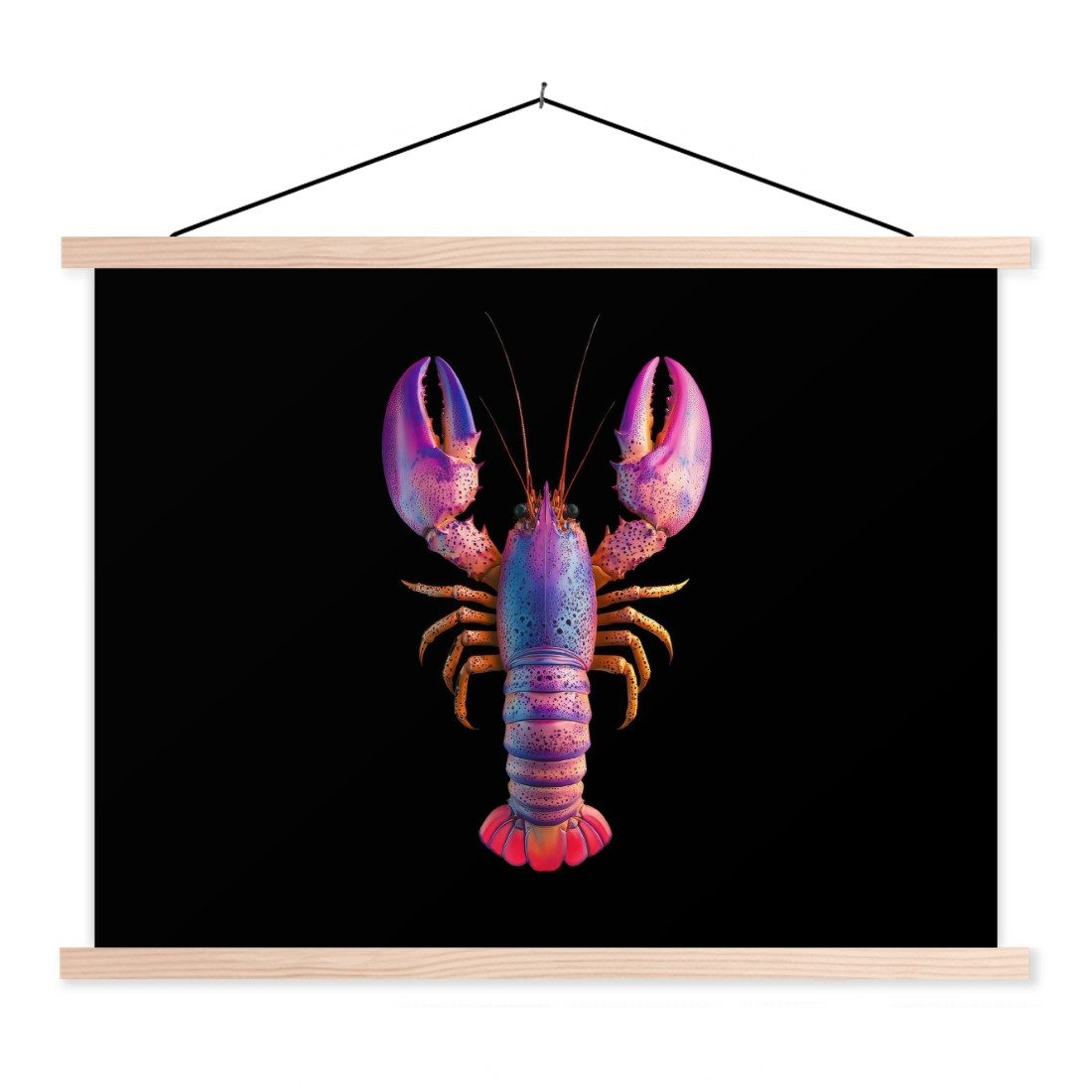 MuchoWow Poster Krebs - Lila - Rosa - Schwarz - Tupfen - Flieder, (1 St), Posterleiste, Textilposter für Wohnzimmer, Bilderleiste, 40x30 cm