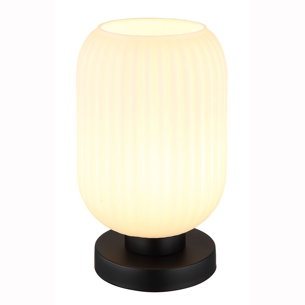 GLOBO LIGHTING Schreibtischlampe, Leuchtmittel inklusive, Warmweiß, Tischleuchte Tischlampe Nachttischlampe weiß Esszimmerlampe Glas LED