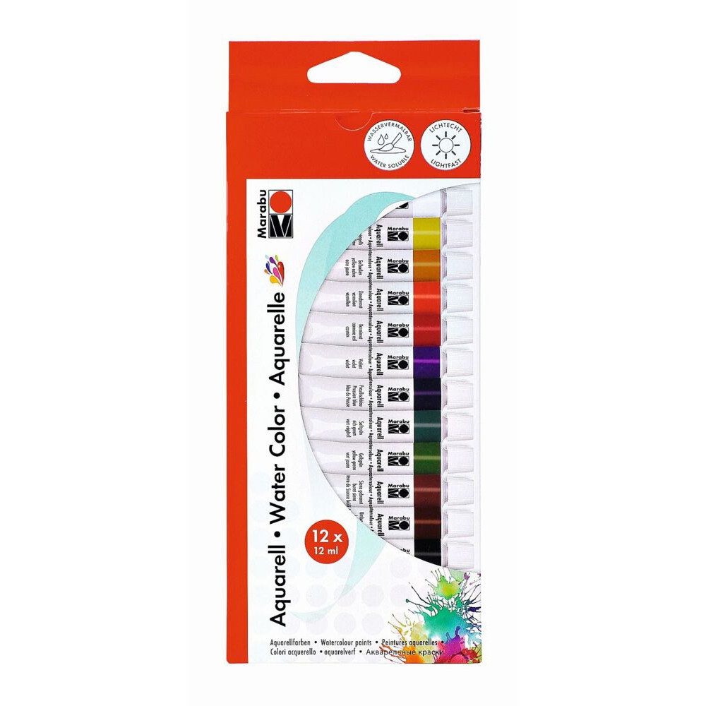 Aquarellstifte Marabu Aquarellfarbenset 12x12ml