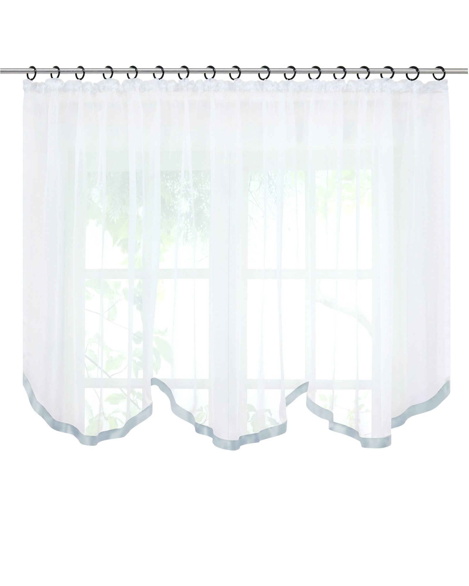 Joyswahl Scheibengardine Bogenstore (1 St), Kräuselband, transparent, Voile günstig online kaufen