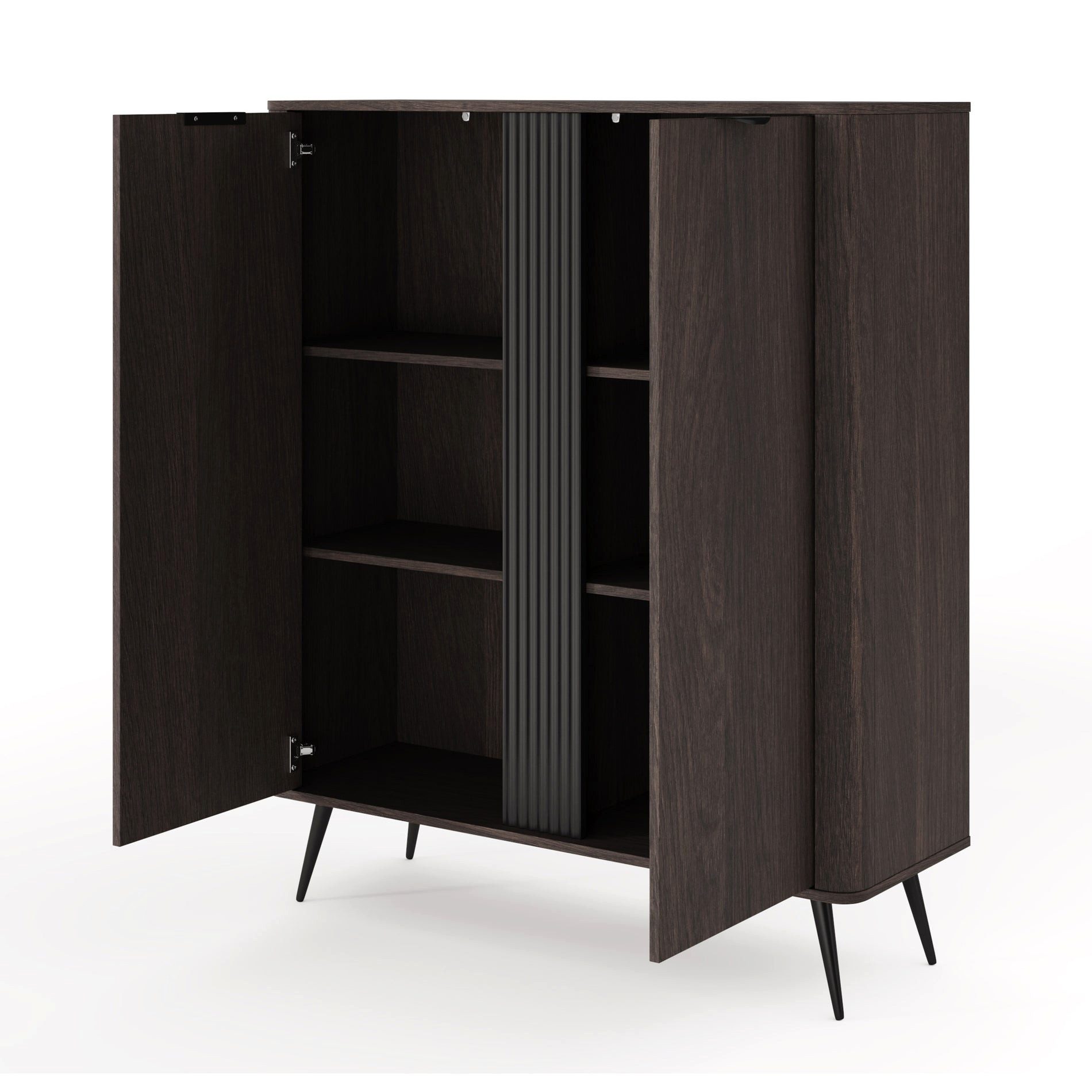 Selsey Highboard VERIS, Highboard 2-türig, Eiche dunkel, 113 cm