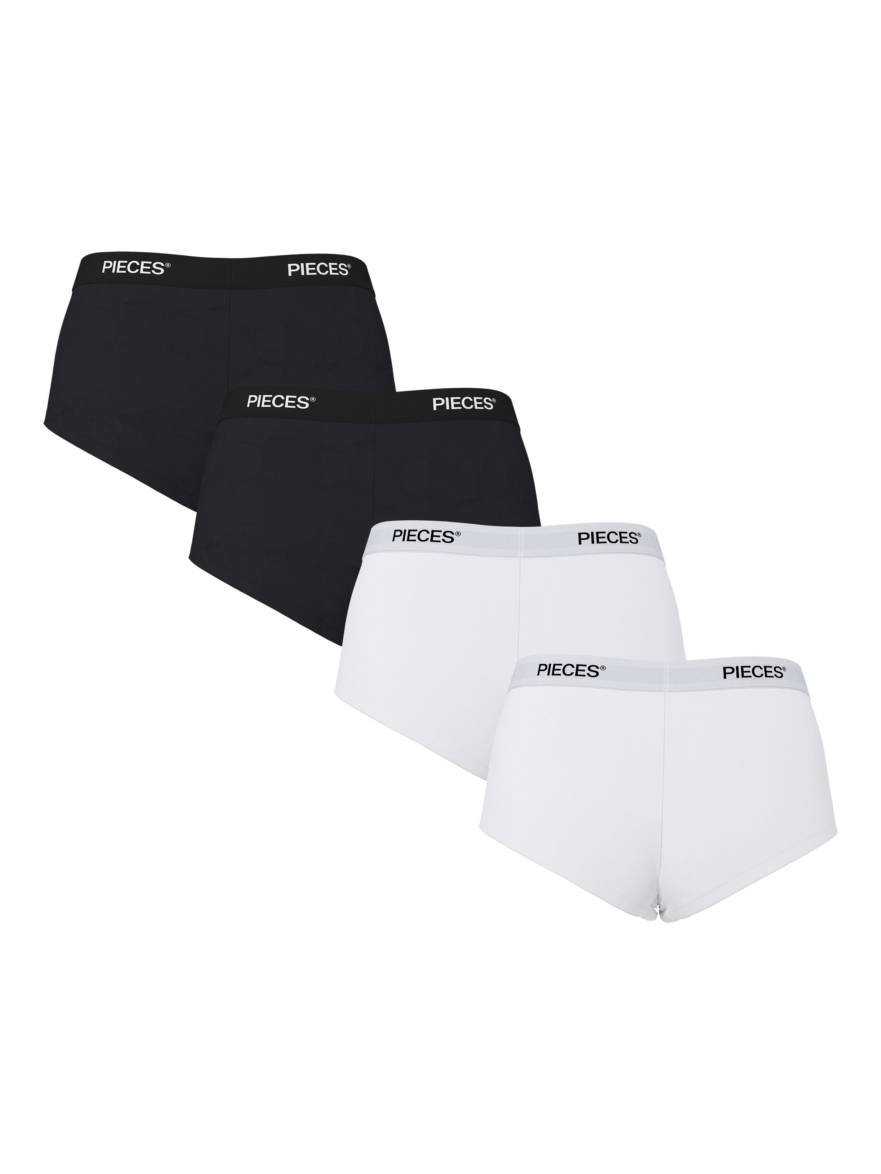 pieces Hipster PCLOGO LADY 4 PACK SOLID NOOS BC (Packung, 4-St., 4er-Pack) Baumwollmischung