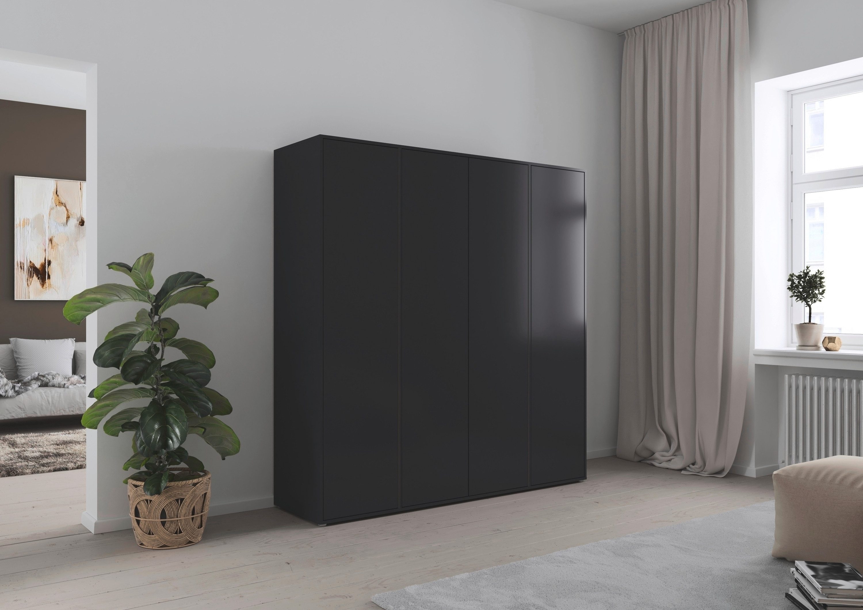 rauch Drehtürenschrank Kleiderschrank Schrank Garderobe Wäscheschrank NABILA viel Stauraum (in 3 verschiedenen Ausstattungen BASIC/CLASSIC/PREMIUM) in 2 Breiten mit Push-to-Open Funktion TOPSELLER MADE IN GERMANY