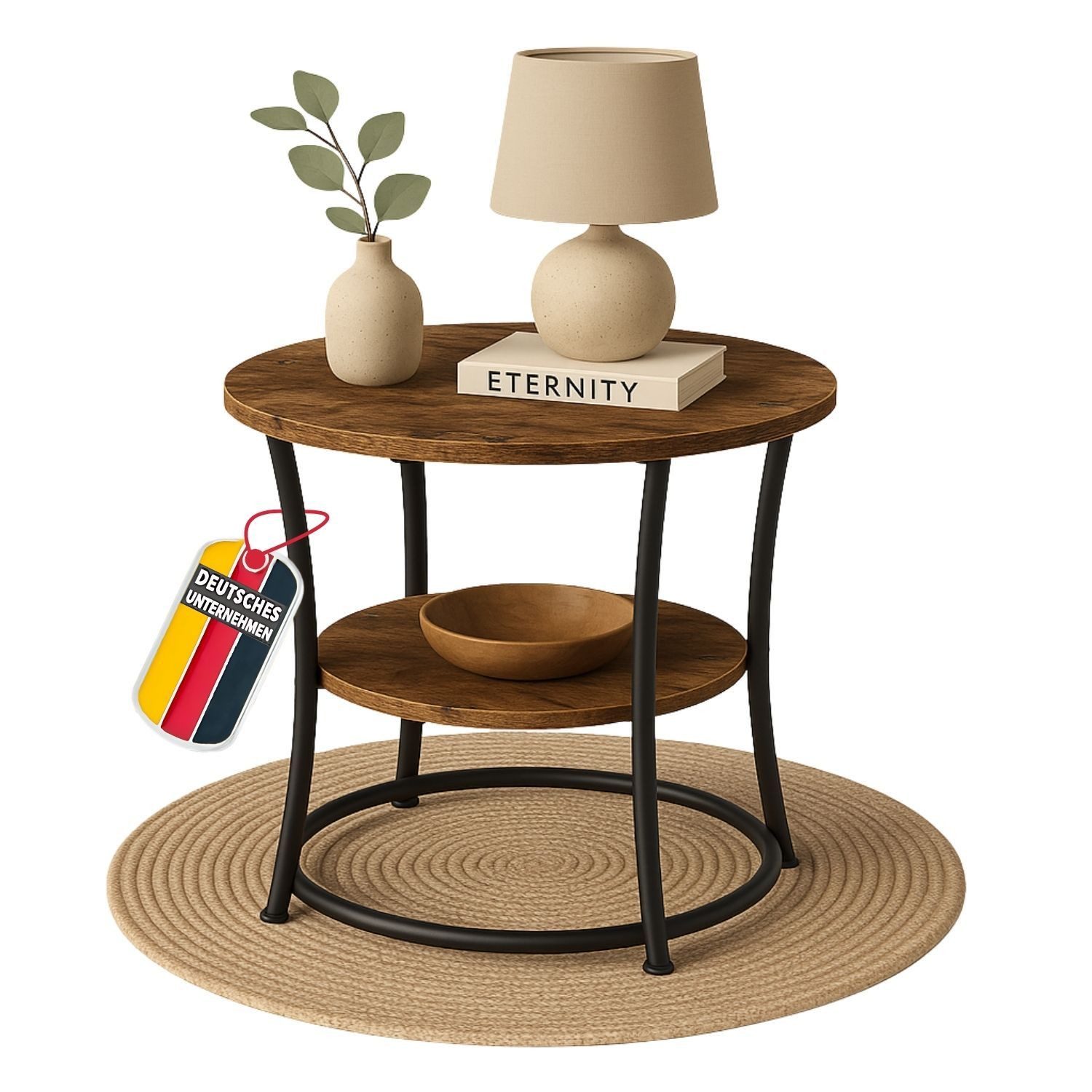 Coemo Wohnzimmertisch TAMY, Braun Vintage Couchtisch Metall mit zwei Ebenen günstig online kaufen