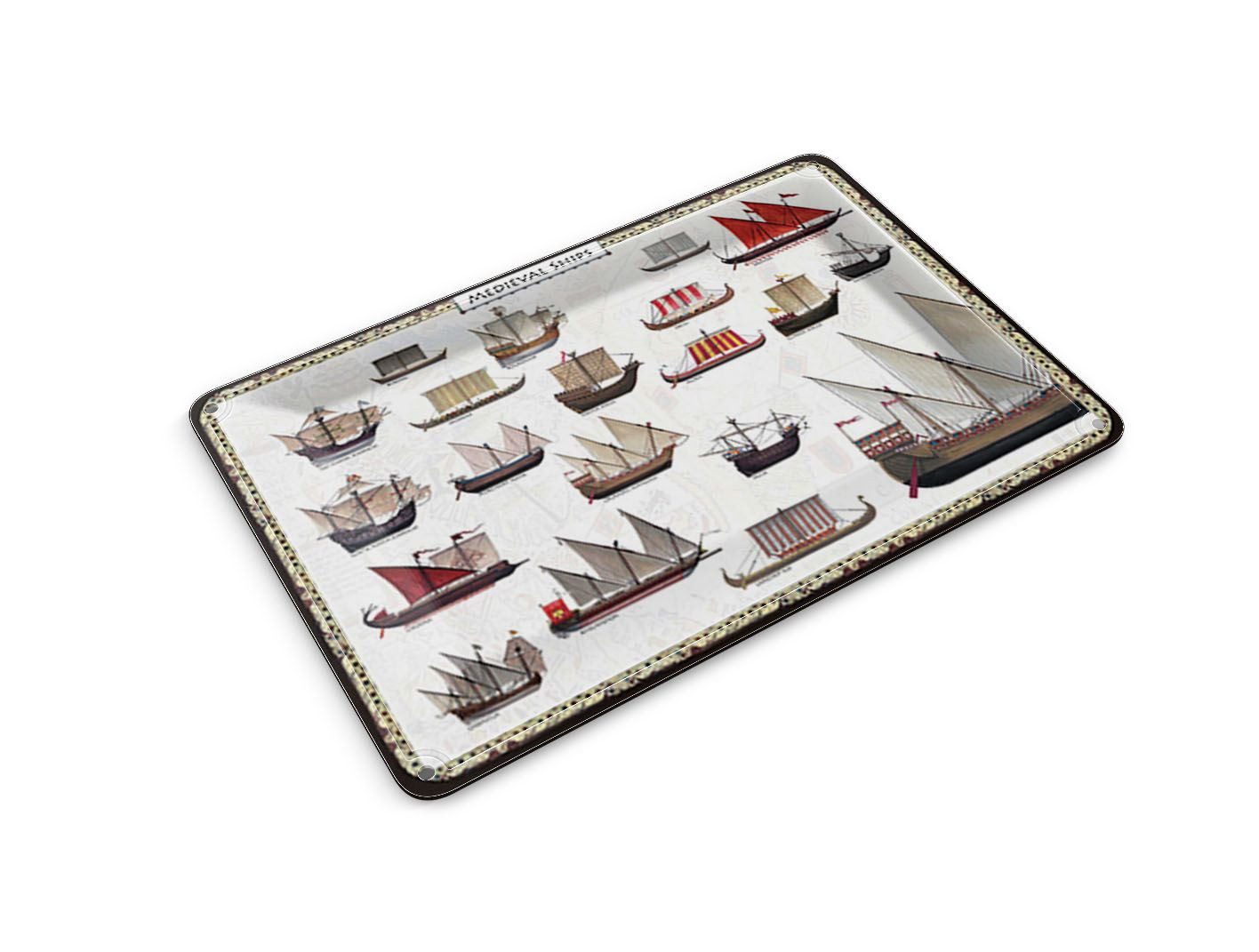 Femer GmbH Postkarte Hinweis 10x14 cm Medieval Ships verschiedene Schiffe, unfrankiert