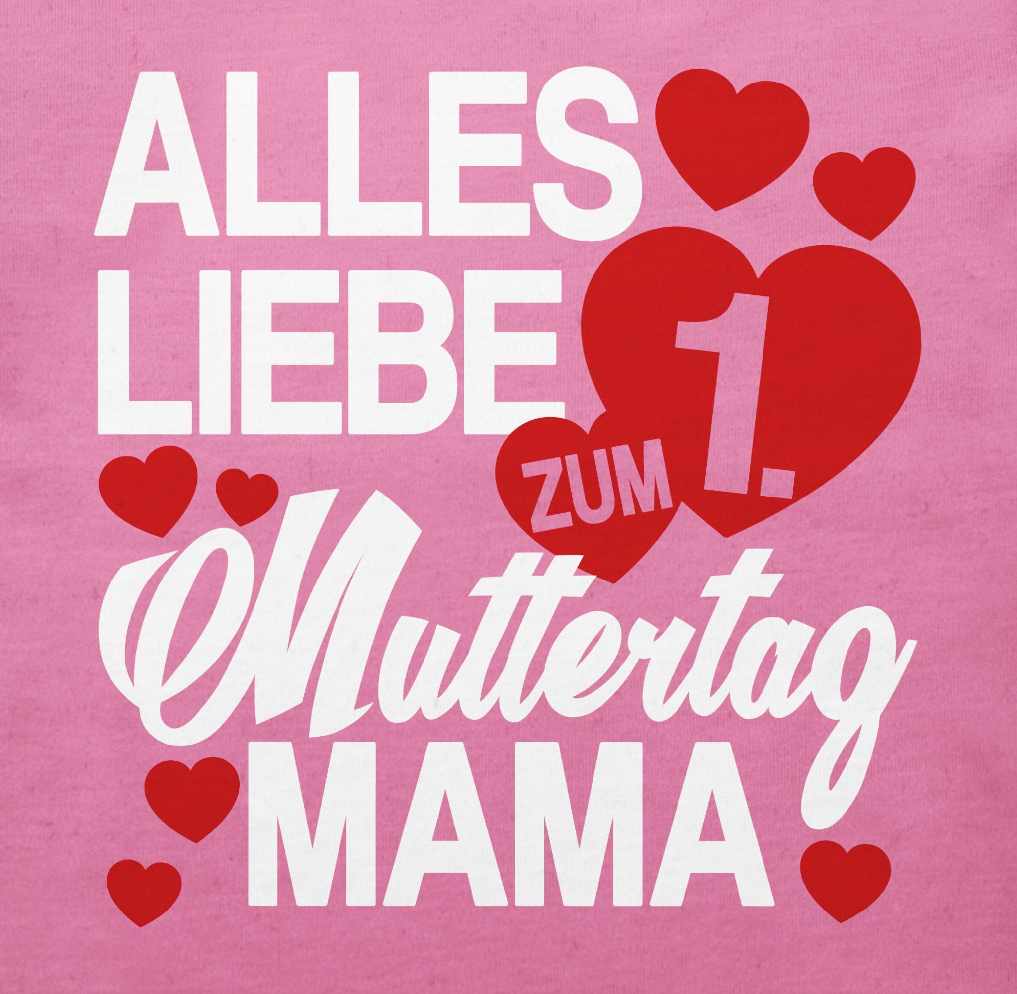 Shirtracer T-Shirt 1. Muttertag 2 Muttertagsgeschenk zum Muttertag ersten - Alles liebe Pink