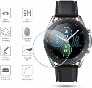 MSM Schutzfolie 3X Hartglas Glasfolie für Samsung Galaxy Watch 3 45 mm Panzerfolie Display Schutzglas 9H