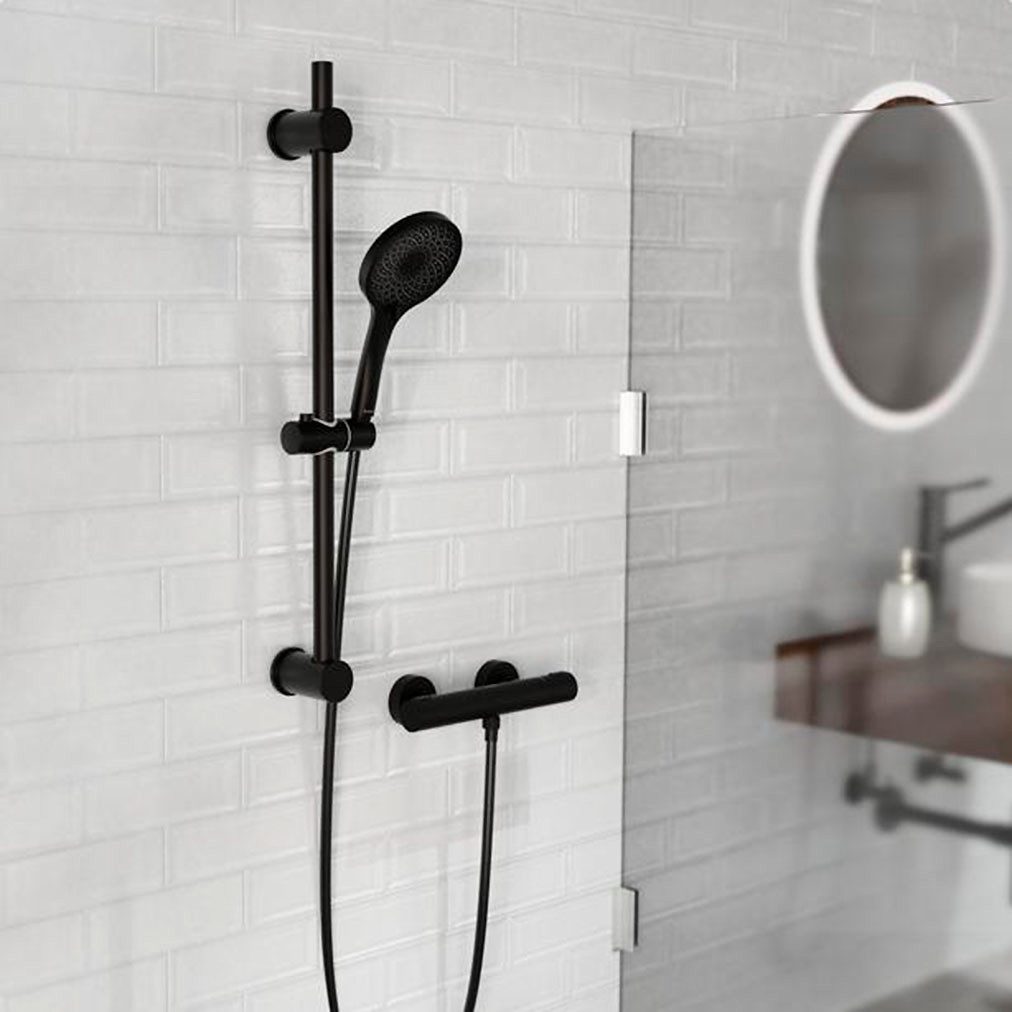 Schütte Brausegarnitur RAVEN, Höhe 70 cm, 3 Strahlart(en), Regendusche, mit Schlauch und Halterung, Wellness-Duschkopf