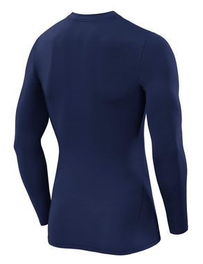 TCA Langarmshirt TCA Herren Langarm Kompressionsshirt Blau XXL (1-tlg)