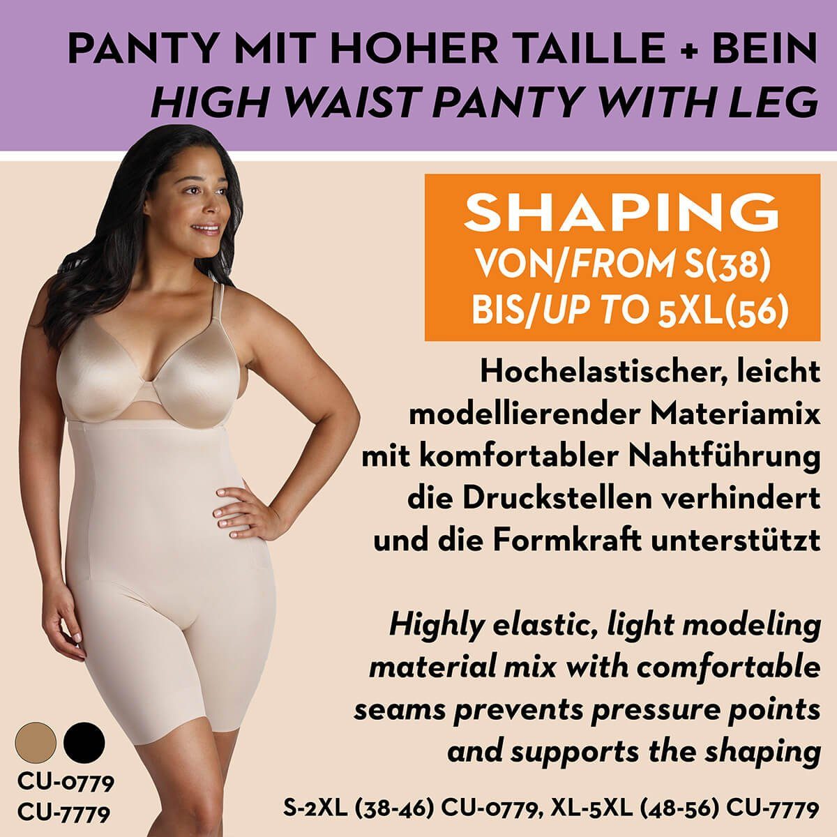 Naomi & Nicole Miederhose 0779/7779 Shapewear Damen - Hohe Hose in Plus Größe