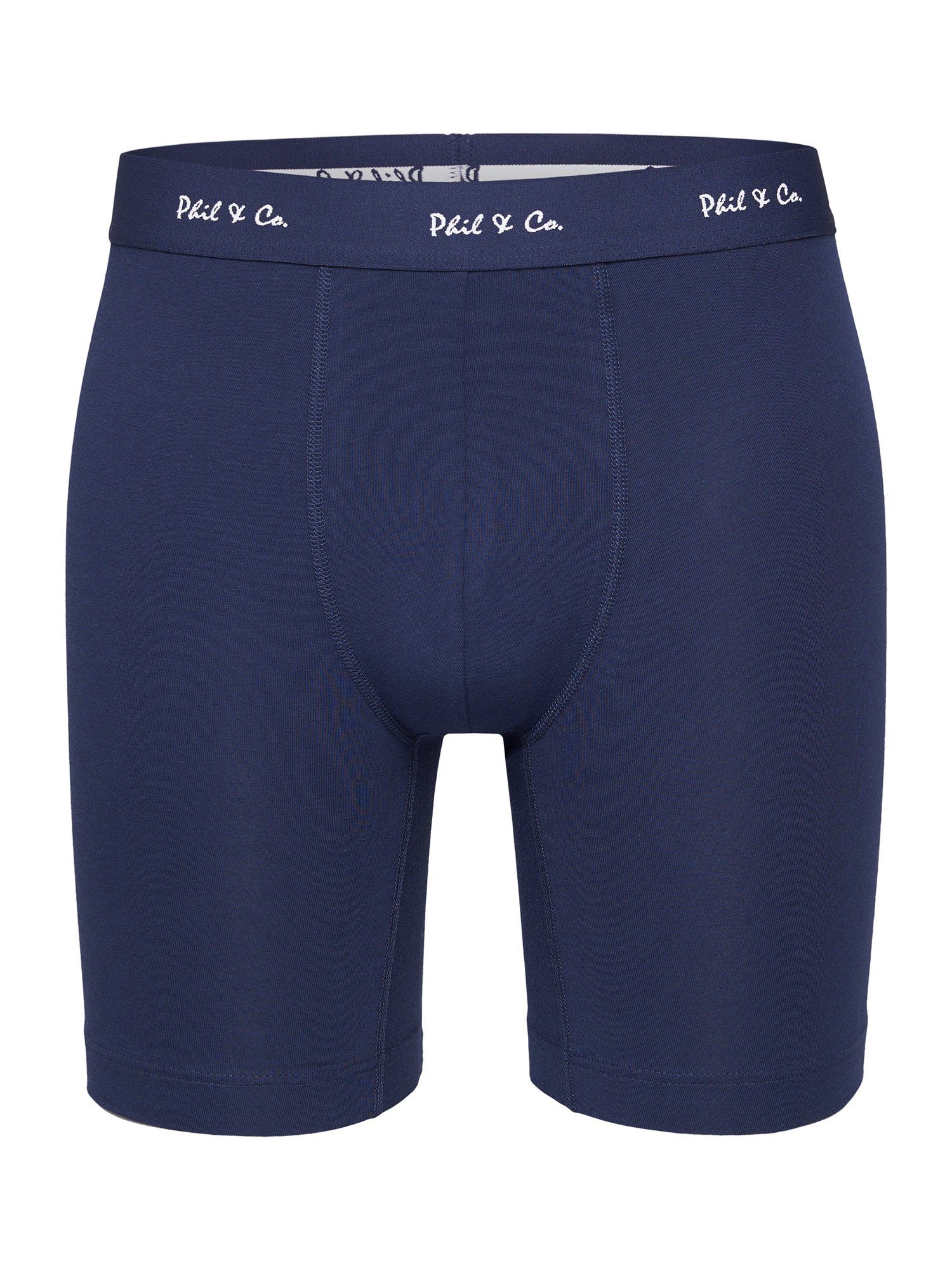 Phil & Co. Langer Boxer Long Boxer Briefs - langes Bein - Jersey - ohne störendes Etikett (9-St) Retroshorts Boxershorts Multipack Mehrpack Baumwolle Herren 9-P – Bild 4 von 4