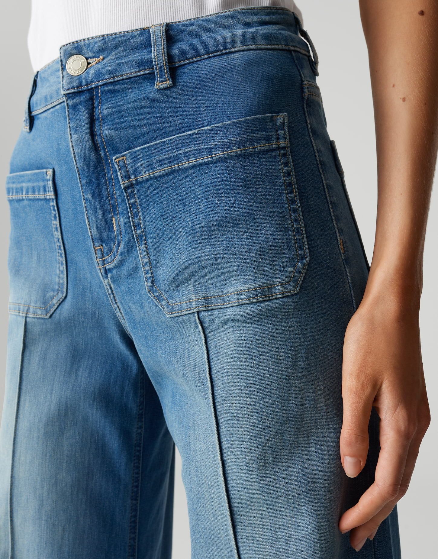 OPUS PANTS Palazzohose MELLY GROOVE Mid Rise aus Spanish Cotton Mix