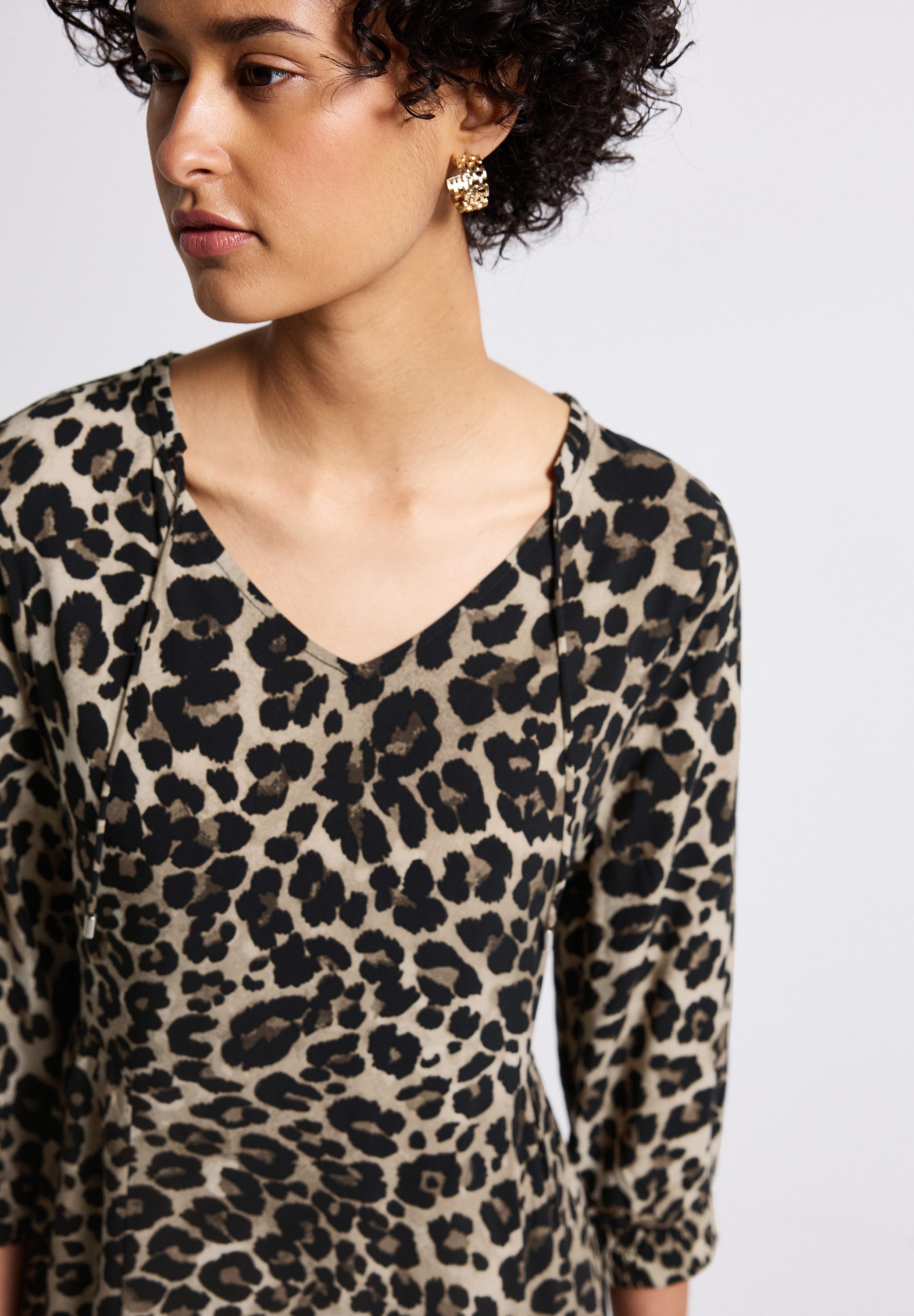 STREET ONE Midikleid mit grafischem Muster und 3/4 -Arm
