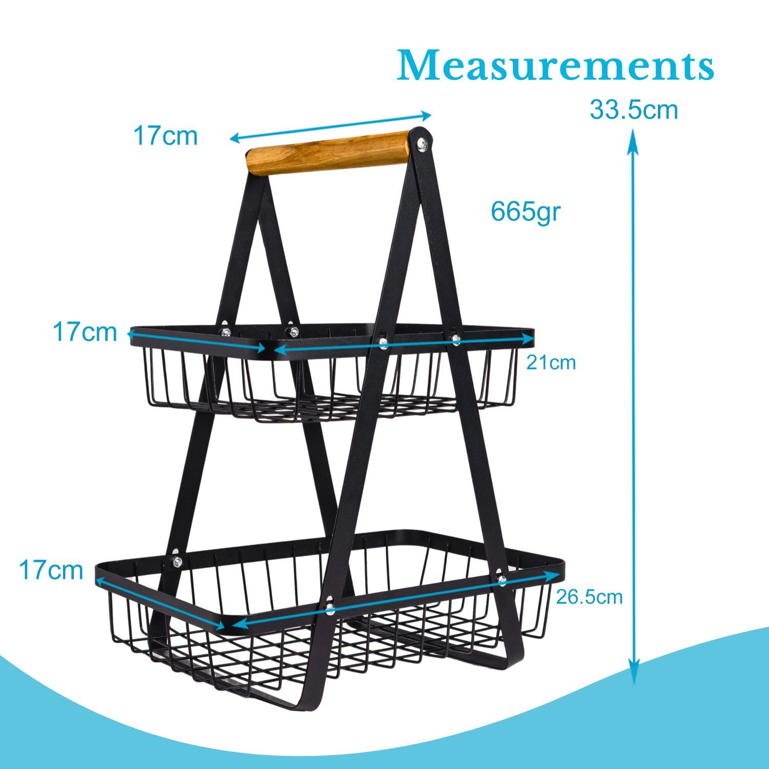 Intirilife Obstschale, Metall, (1-tlg), Obstkorb Etagere Obstschalenhalter Aufbewahrungskorb Organizer Regal