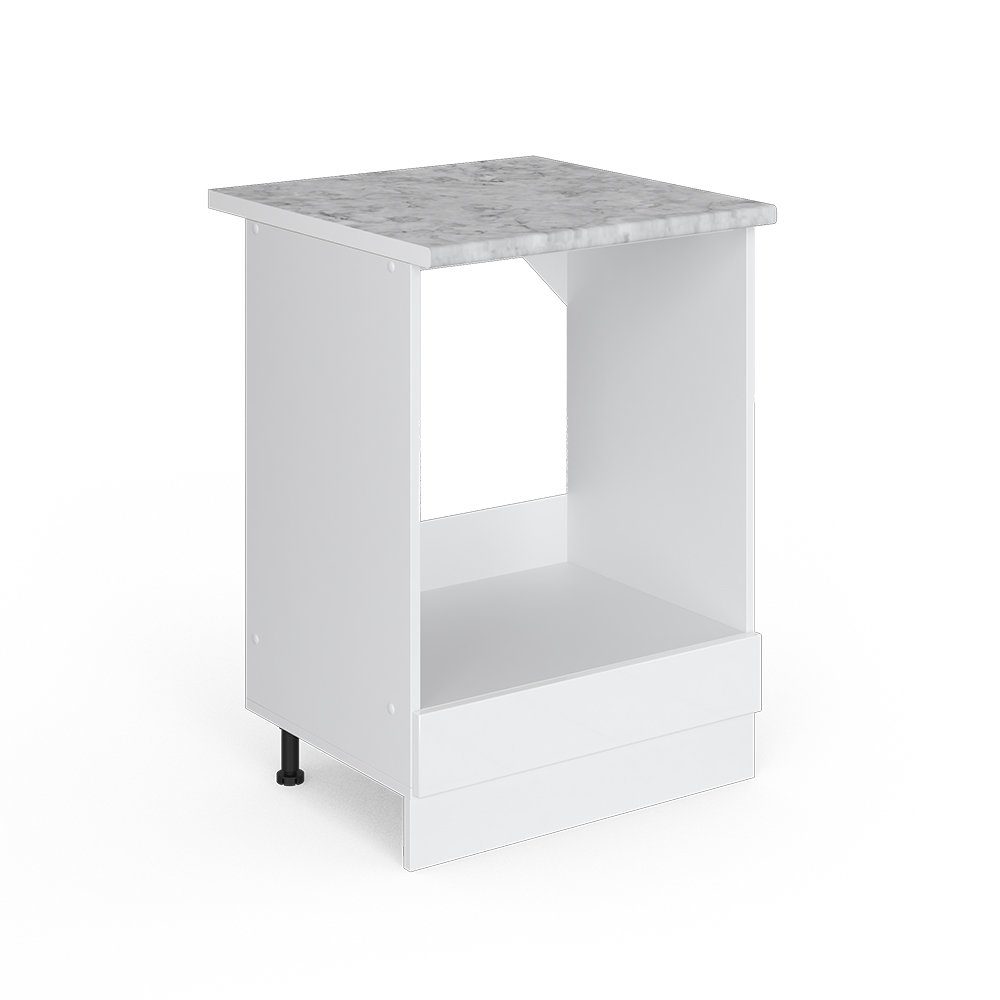 Vicco Herdumbauschrank R-Line Herdschrank Weiß Hochglanz/Weiß 60 cm AP Marm günstig online kaufen