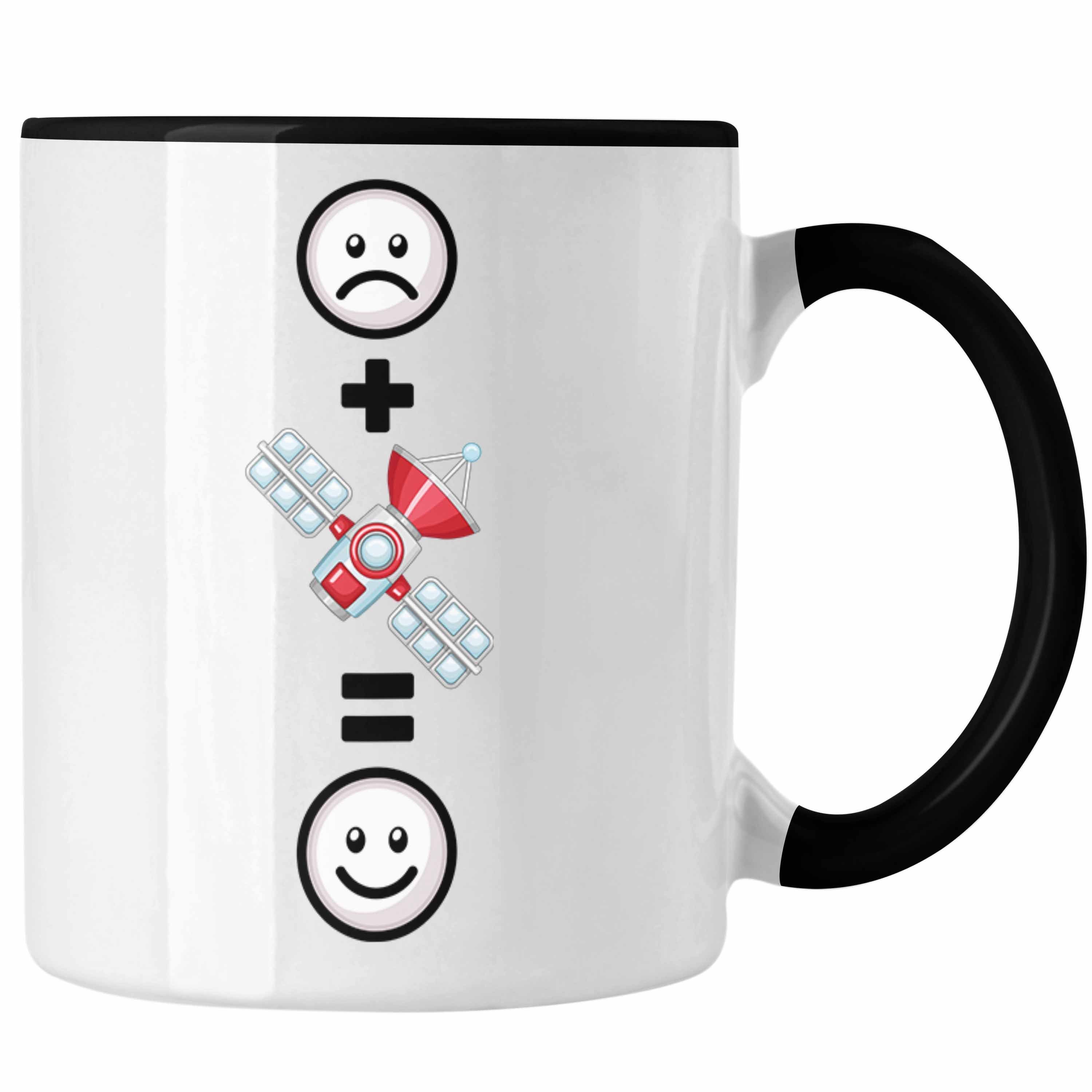 Schwarz G Geschenk Sateliten Trendation Tasse Sateliten Tasse Weltraum Fans Weltall für Lustige