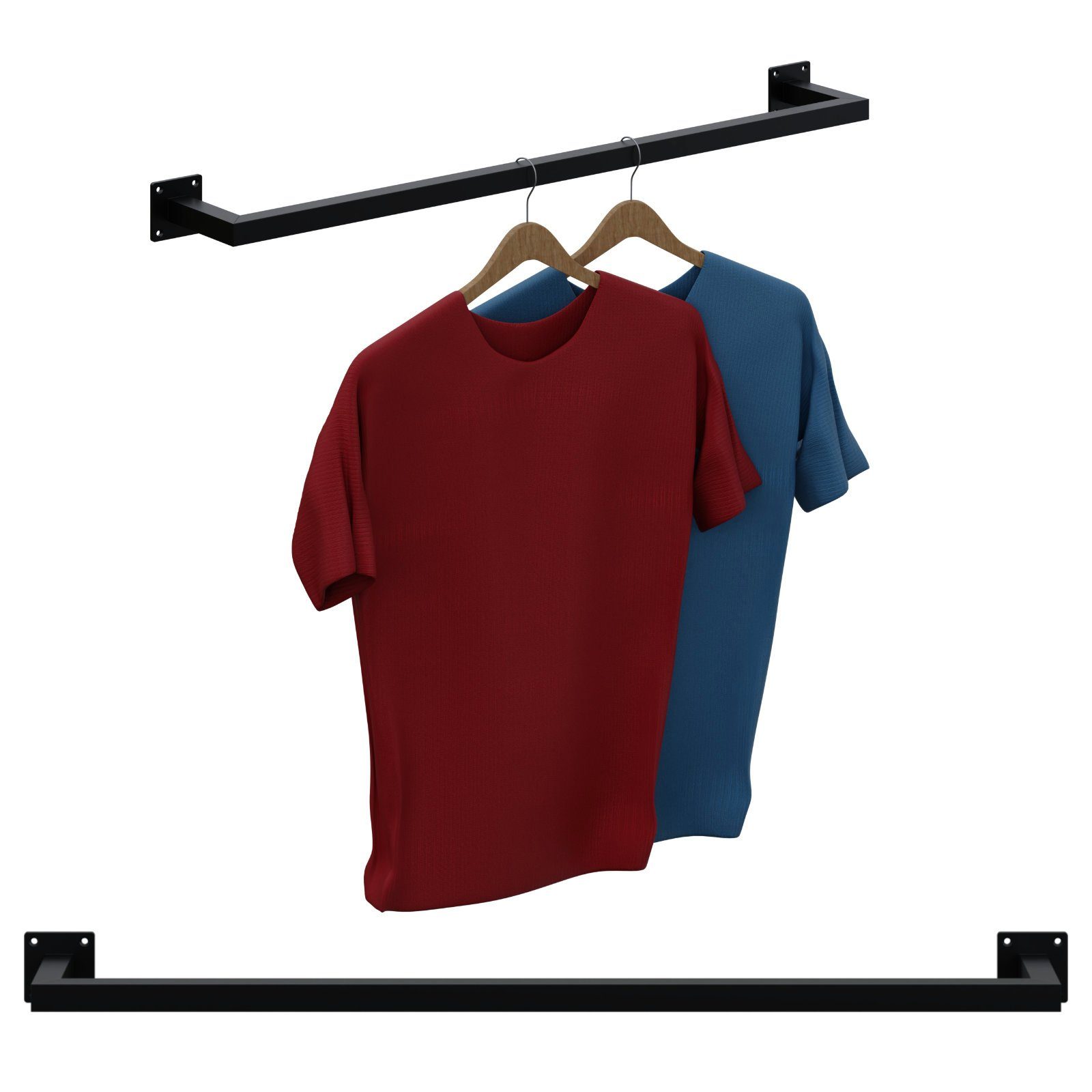 HAGO Kleiderstange Garderobenstange Kleiderstange Garderobe Halter Kleiderständer Metall