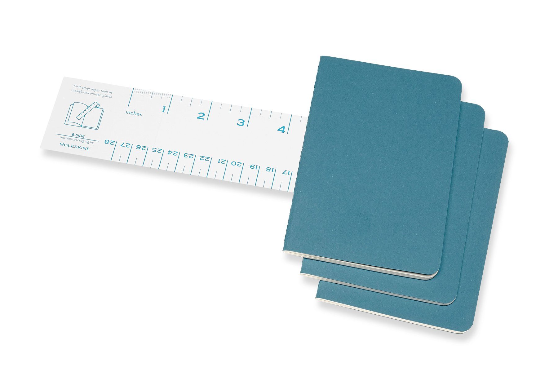 MOLESKINE Notizheft, Kartoneinband 3er - Set Lebhaftes Cahier 70g-Papier - mit Blau