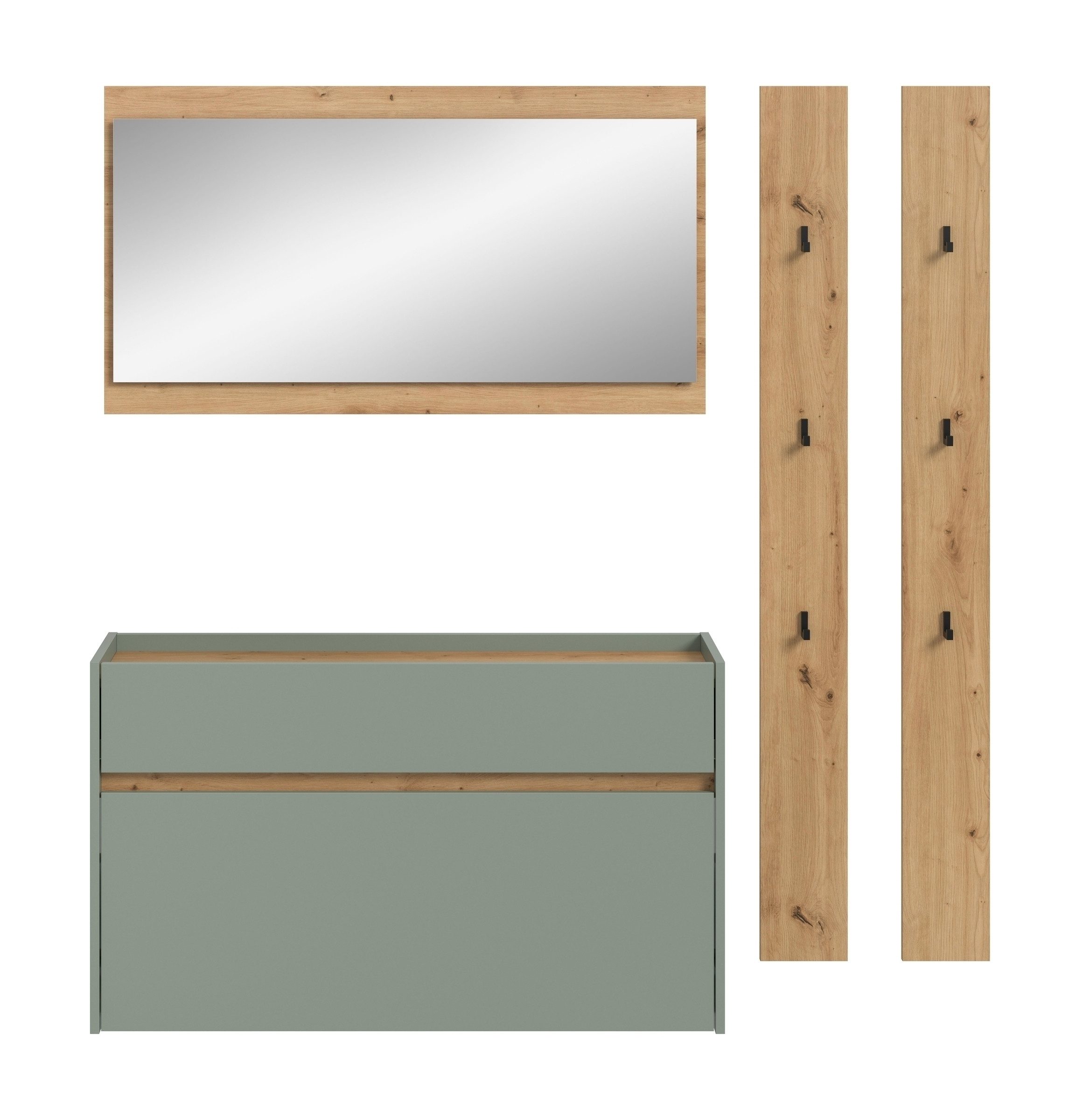 freiraum Garderoben-Set Drive, in Salbei - 192x172x32cm (BxHxT)