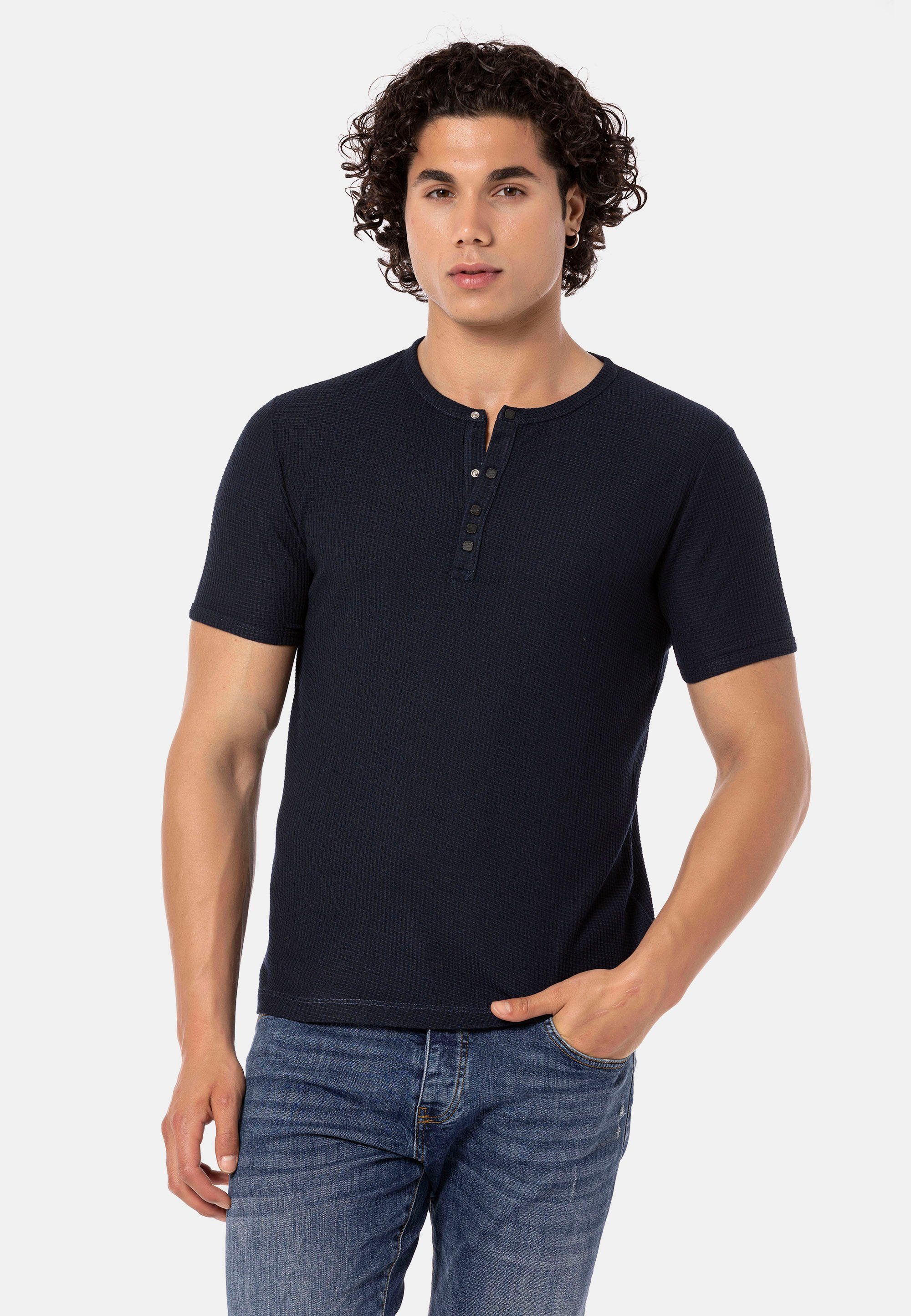 RedBridge T-Shirt Wallasey mit stylischer Knopfleiste