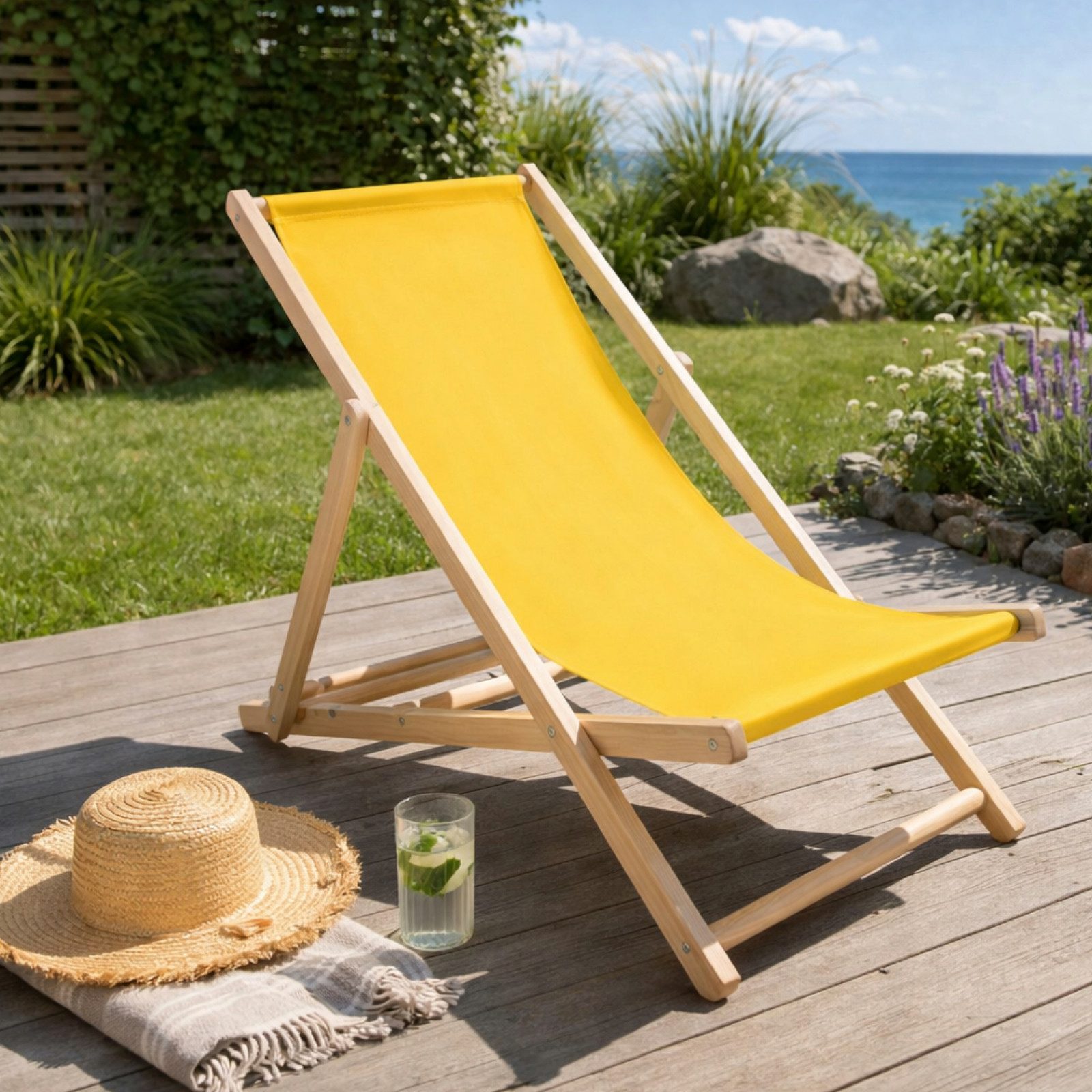 HAGO Gartenstuhl Strandliege Sonnenliege Liegestuhl Gartenstuhl Gartenliege Klappstuhl (1 St)
