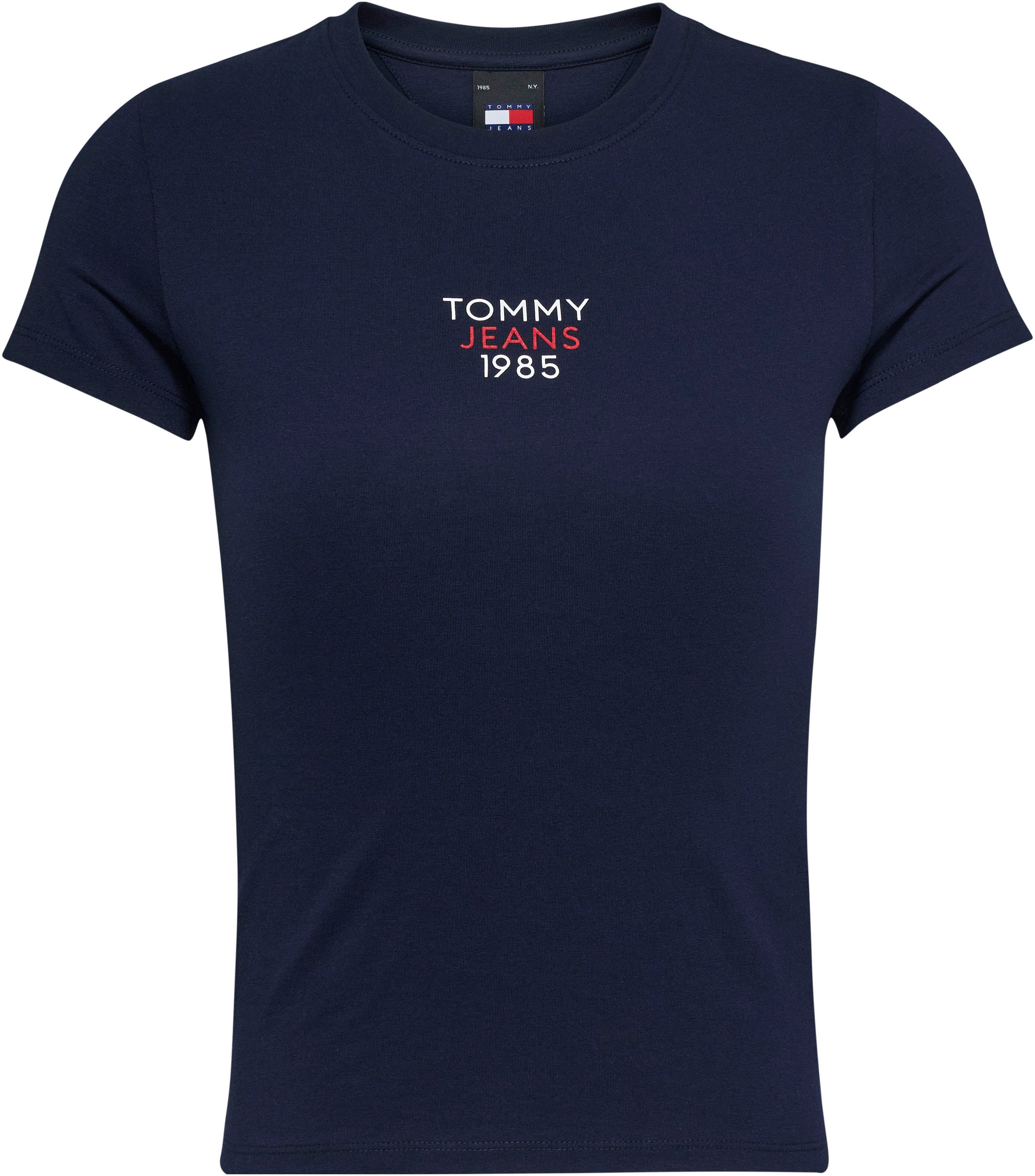 Logoschriftzug T-Shirt mit Tommy Logo Slim Dark_Night_Navy Jeans Essential