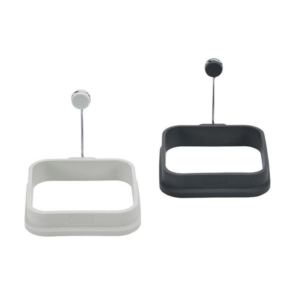 Lurch Eier-Pochierer Eiformer Quadrat 2er Set flint / iron-grey, (Set), Eiformer Quadrat, 2-tlg., 9,50cm, Platin-Silikon