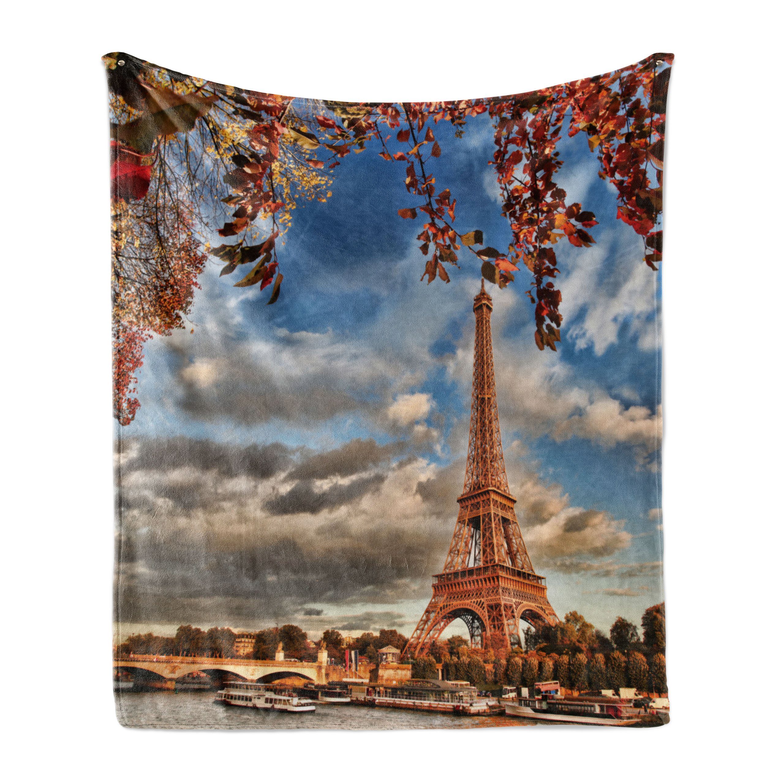 Wohndecke Gemütlicher Plüsch für Innen- Paris Außenbereich, Eiffel anzeigen den Schönheit und Herbstes des Abakuhaus