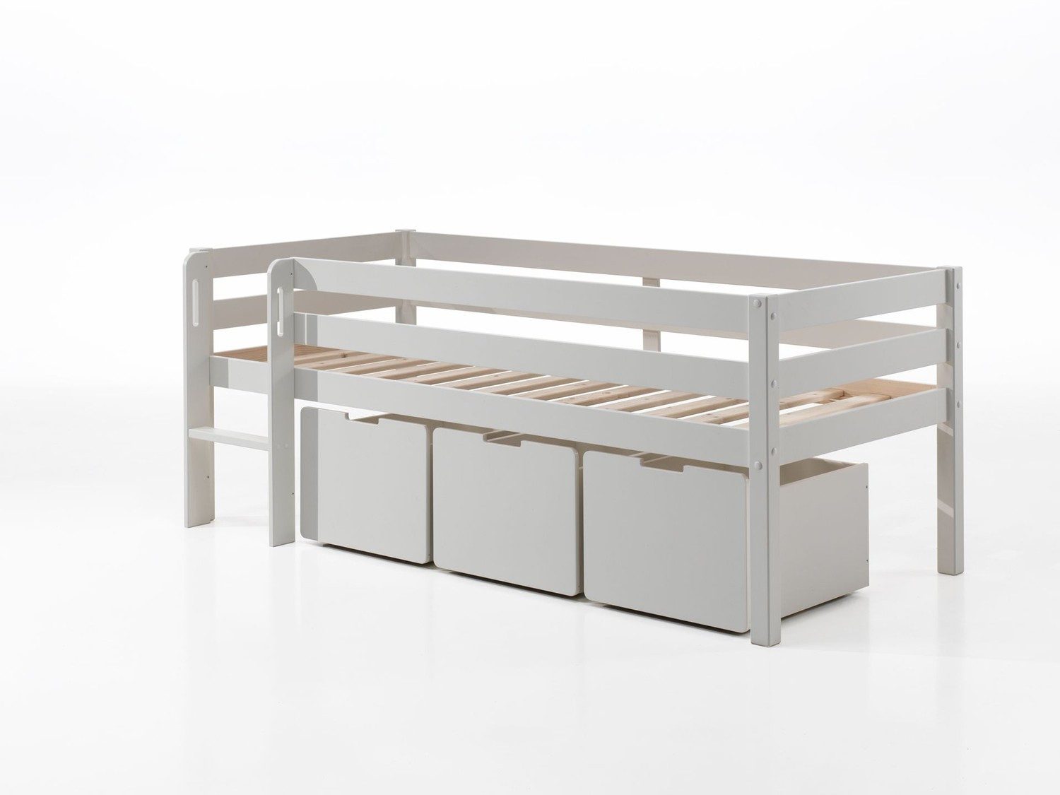Vipack Spielbett "Pino, Kiefer massiv, mit Rolllattenrost, 3 Rollboxen, Mad günstig online kaufen